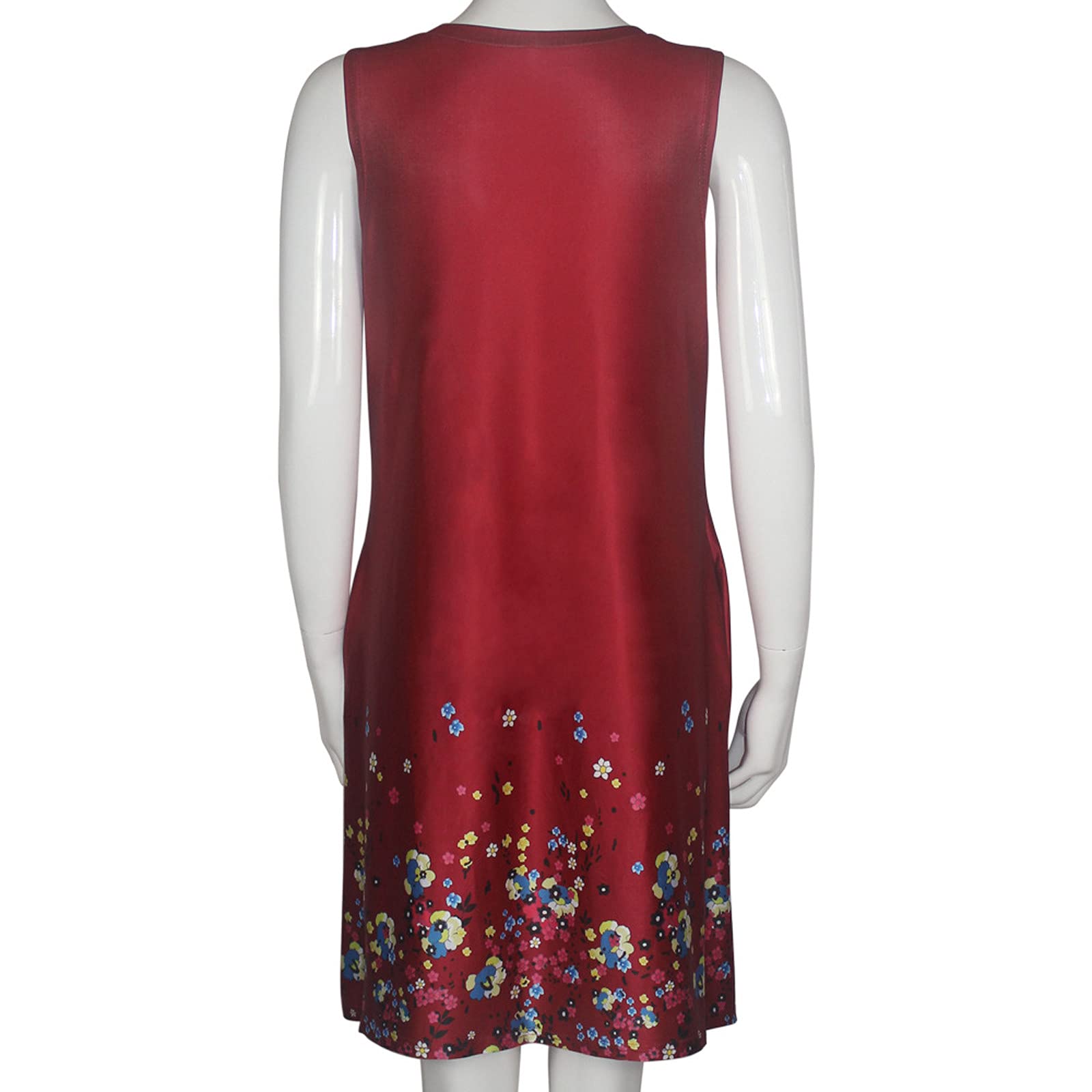 2022 Fashion Women's Casual Sleeveless Bohemian O-Neck Tank Dress - Plus Size Summer Short Dress for Beach, Vacation & Outdoor Activities
