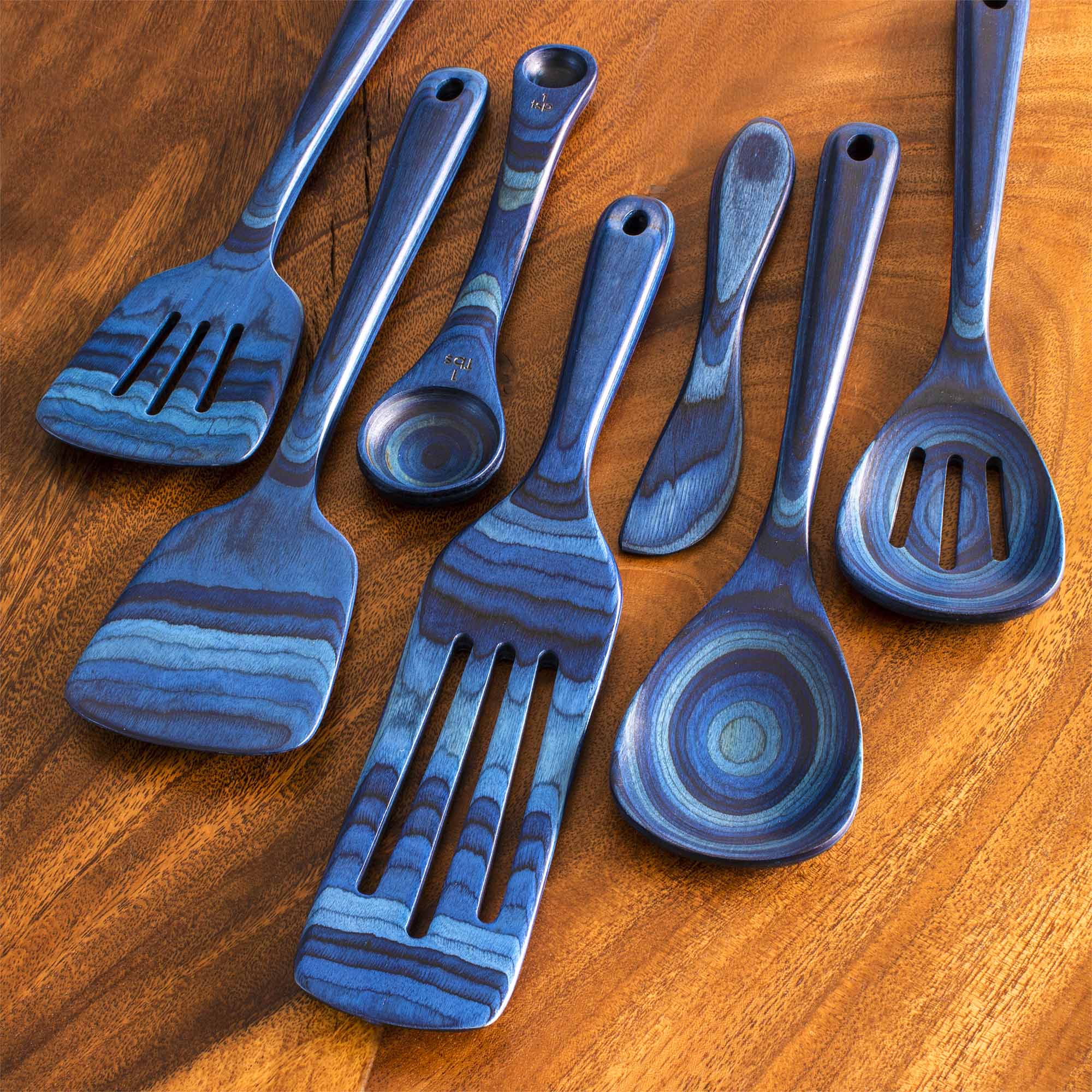 Baltique® Malta Collection 7-Piece Nonstick Cooking Utensil Set - Wooden Handle Kitchen Tools for Frying, Baking & Cooking - Perfect for Home Chefs & Professional Kitchens