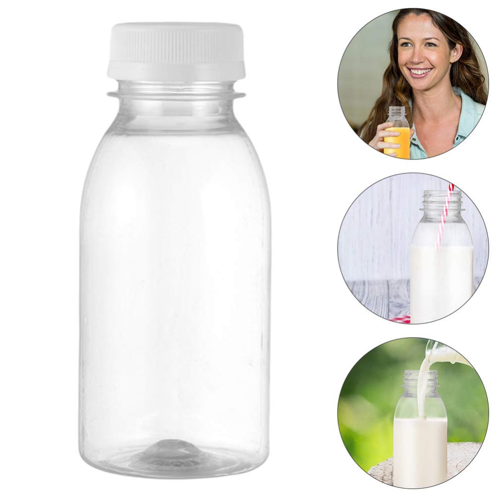 Hemoton 12-Pack Transparent Plastic Juice & Yogurt Bottles - BPA-Free Milk Containers, Beverage Storage for Smoothies, Pudding, Yogurt Drinks | Perfect for Home, Office, and Party Use