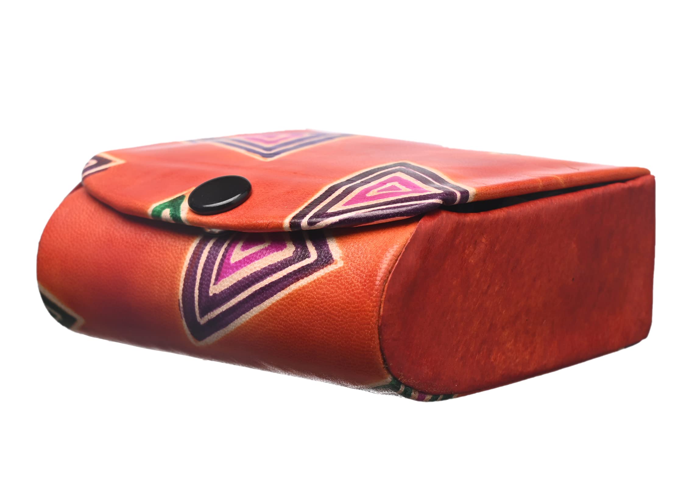 Premium Leather Lipstick Case with Mirror & Floral Design - Double Lipstick Holder for Handbags & Crossbody Bags - Jewelry Organizer Box (Red) | Perfect for Travel, Daily Makeup Storage & Gift Giving