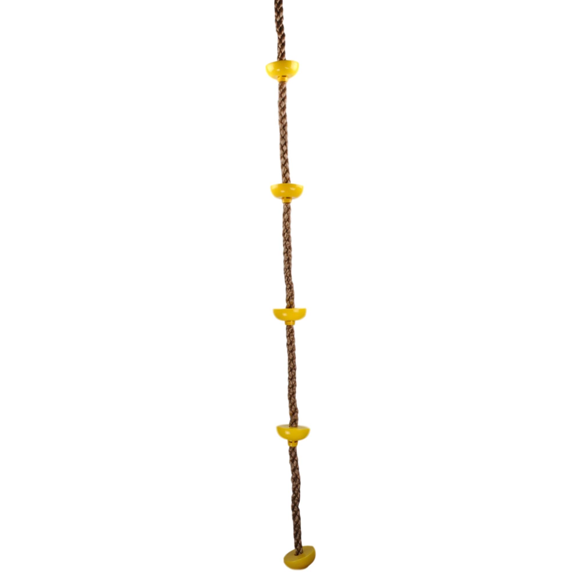 Swing Set Stuff Inc. Kids Climbing Rope with Sturdy Steps - Yellow Outdoor Playground Equipment for Backyard, Park & School Play Areas - Includes SSS Logo Sticker