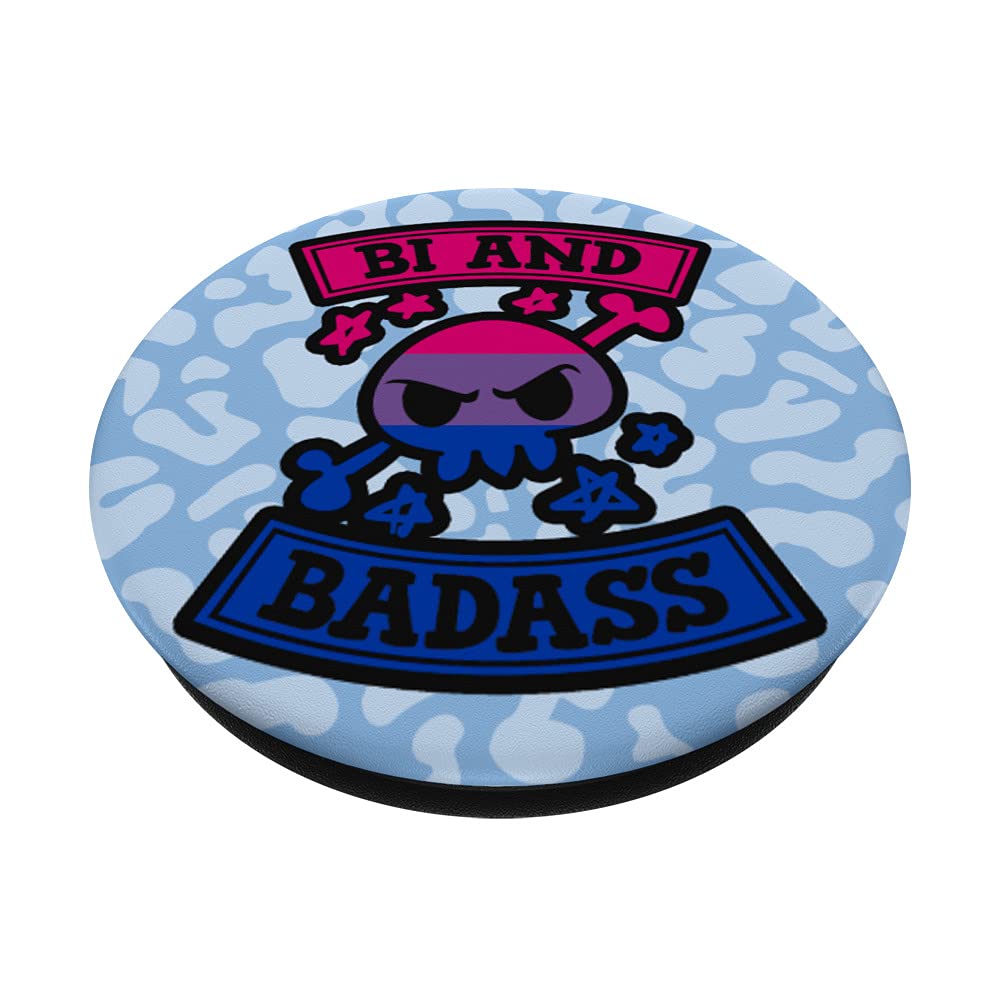 Blue Bi and Badass Bisexual Gay Pride Flag PopSockets - Swappable PopGrip for Teens - Perfect for Phones, Tablets & Laptops - Show Your Pride at School, Parties & LGBTQ+ Events