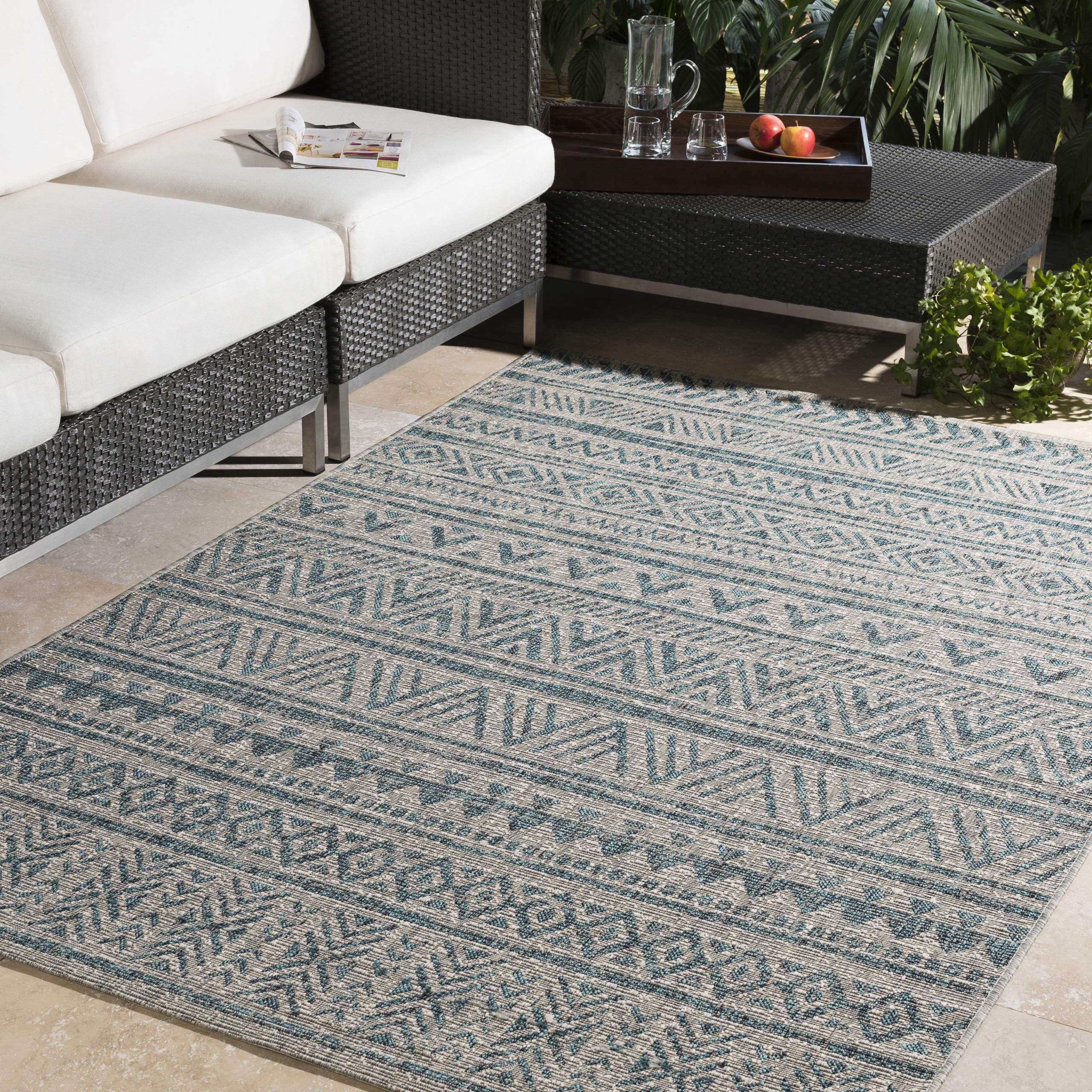 Artistic Weavers Esperanza/Renate 5x8 Feet Teal Area Rug - Soft Modern Bohemian Design for Living Room, Bedroom & Home Decor