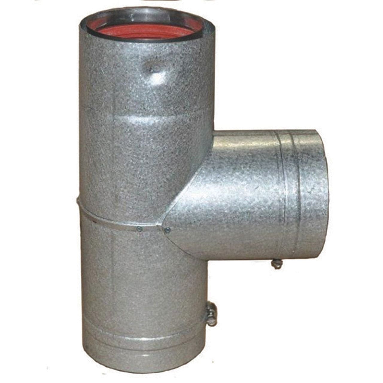 3 Ventis Pelletvent Pipe 304L Inner/Galvanized Outer Tee with Cap - 6 Pack (VP T03-6) for Wood Stove, Fireplace & Pellet Venting Systems