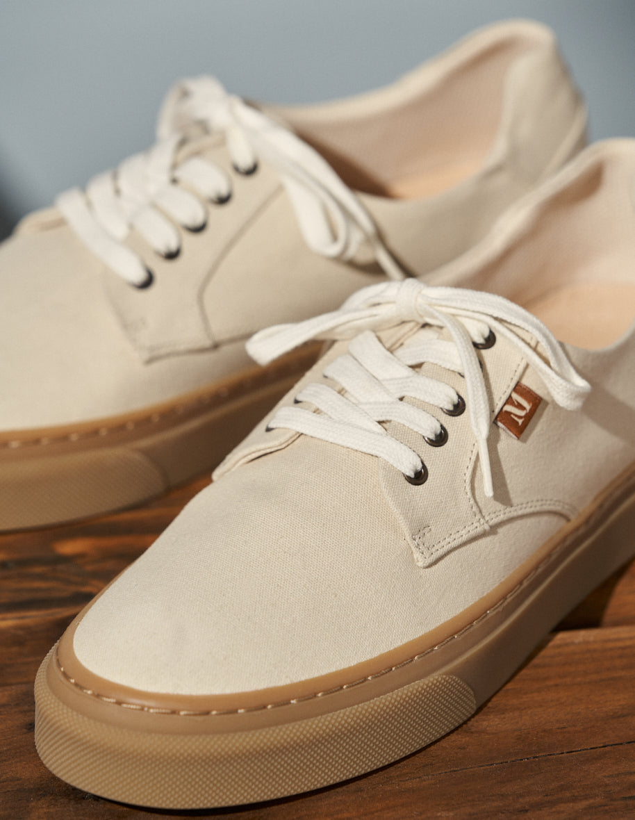 Alexandre Low Baskets Beige Canvas Sneakers - Casual Comfort Shoes for Women & Men | Perfect for Everyday Wear, Walking, and Light Activities