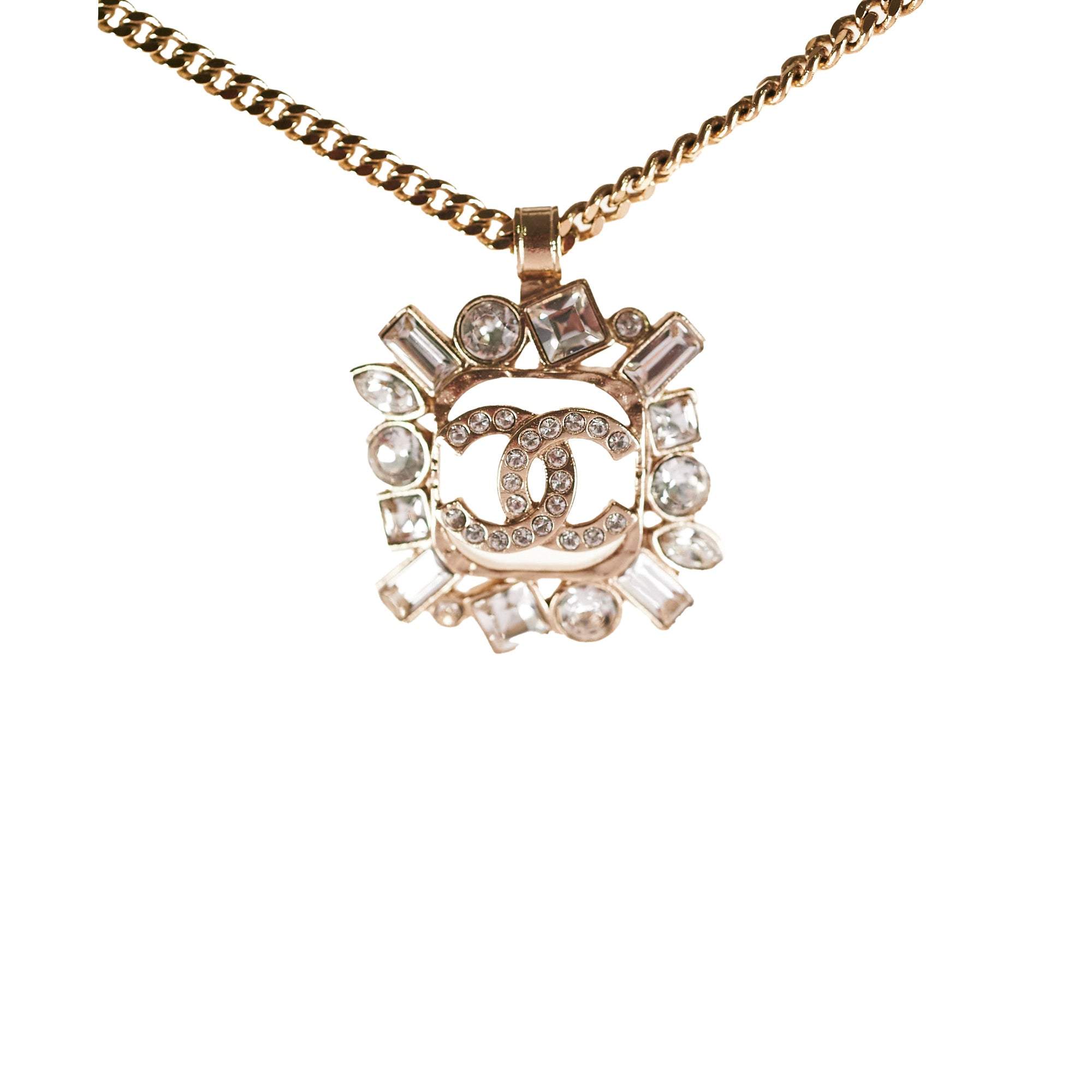 Chanel CC Diamond Necklace for Women - Luxury Gold Plated Pendant with Crystals - Elegant Gift for Birthday, Anniversary & Valentine's Day | Perfect for Parties, Weddings & Special Occasions