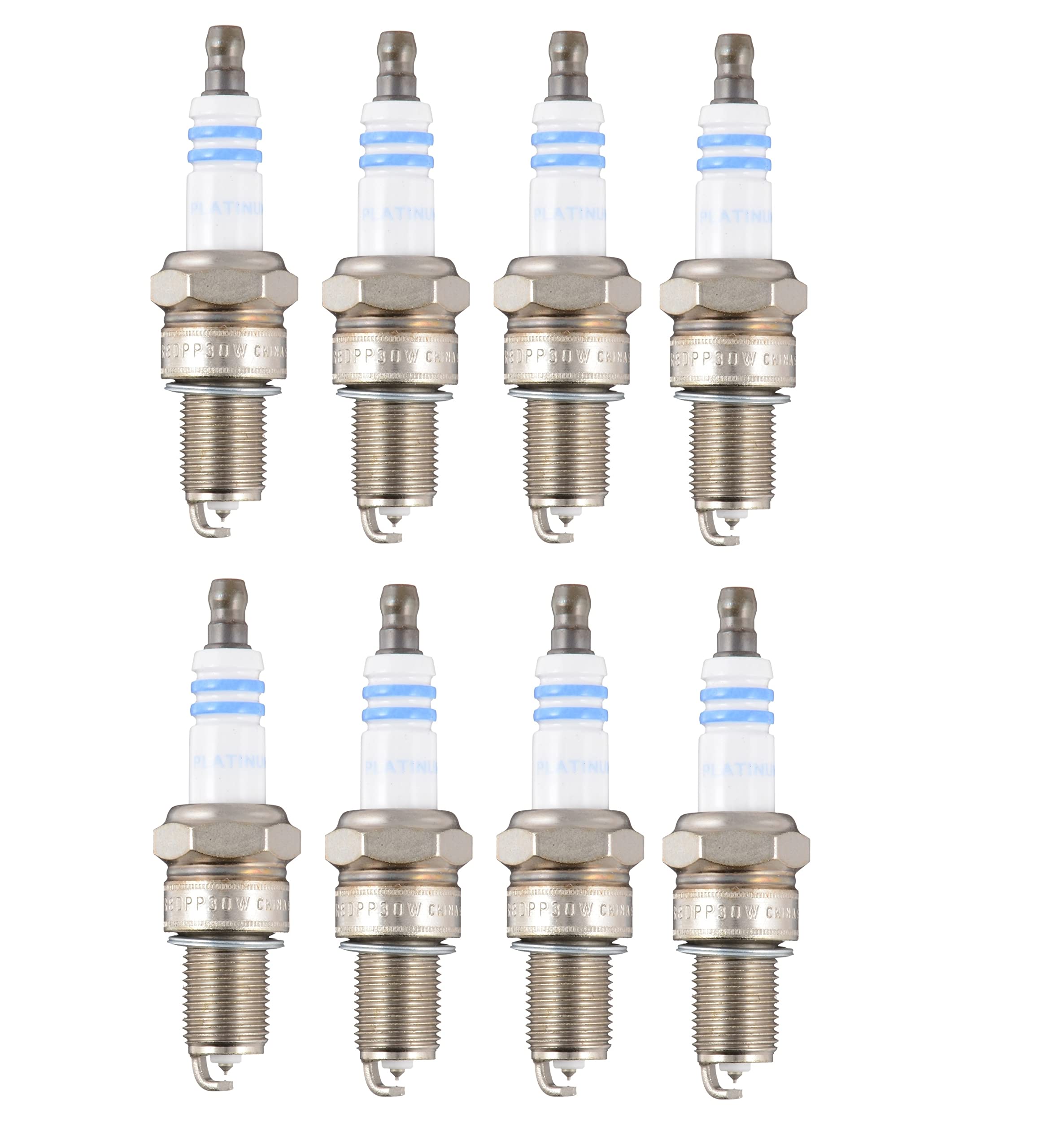 Premium Set of 8 Platinum Spark Plugs - Compatible with Chrysler, Dodge, Jeep, Mercedes, Porsche V8 Engines - Enhance Performance & Fuel Efficiency for Smooth Driving