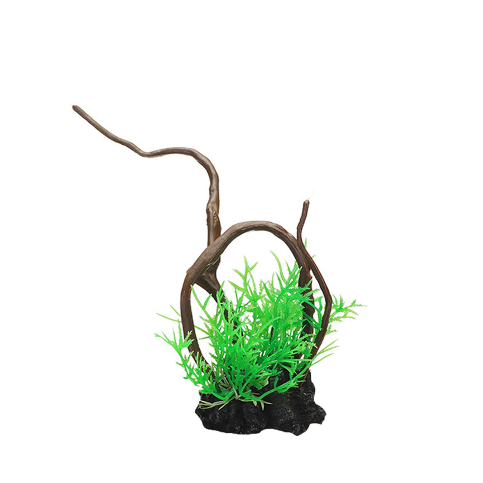 HEART SPEAKER Artificial Aquatic Plants - Realistic Resin Driftwood Tree Root Decor for Fish Tank, Aquarium & Terrarium Landscaping | Perfect for Betta Fish Habitats, Turtle Tanks & Home Office Aquascaping