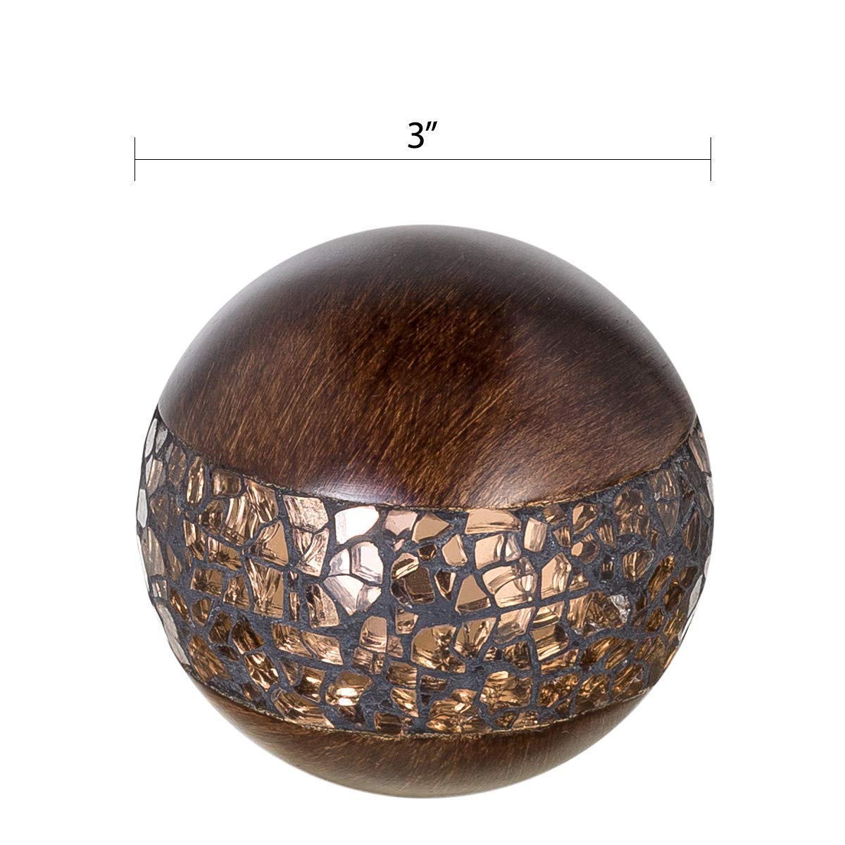 Schonwerk Brown Resin Centerpiece Bowl with 3 Matching Orbs - Elegant Coffee Table Decor for Living Room & Dining Room - Home Decor Accent Piece for Mantel, Entryway, and Wedding Centerpieces - Perfect for Holiday Gatherings and Dinner Parties