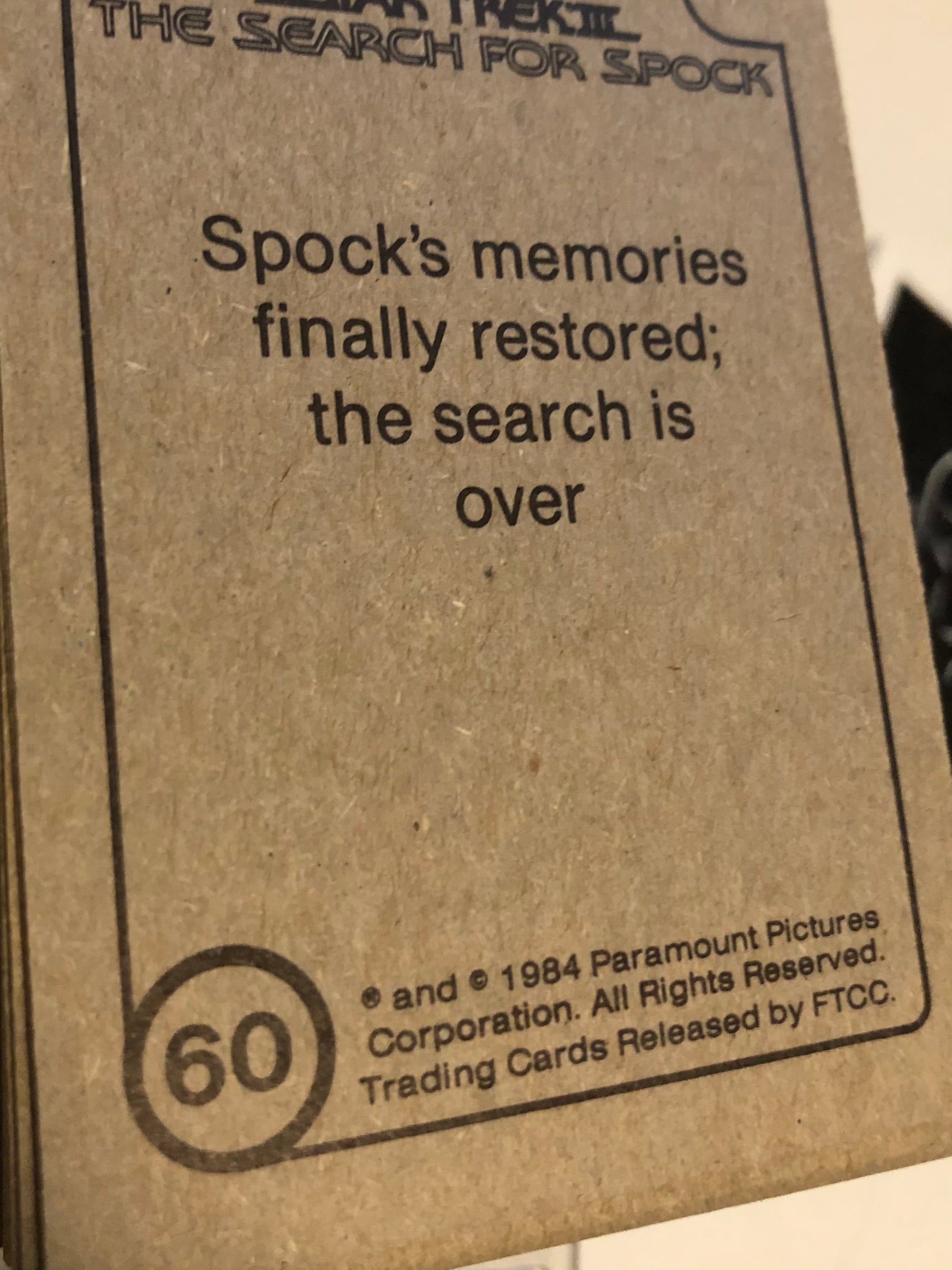 1984 FTCC Star Trek Search for Spock Trading Cards & Starship Insert Set - Collectible Memorabilia for Fans & Display