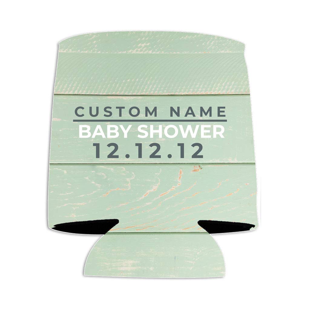 Custom Baby Shower Can Cooler - Personalized Mint Insulated Sleeve for Beer & Soda Cans - Perfect for Gender Reveals, Newborn Celebrations & Outdoor Parties