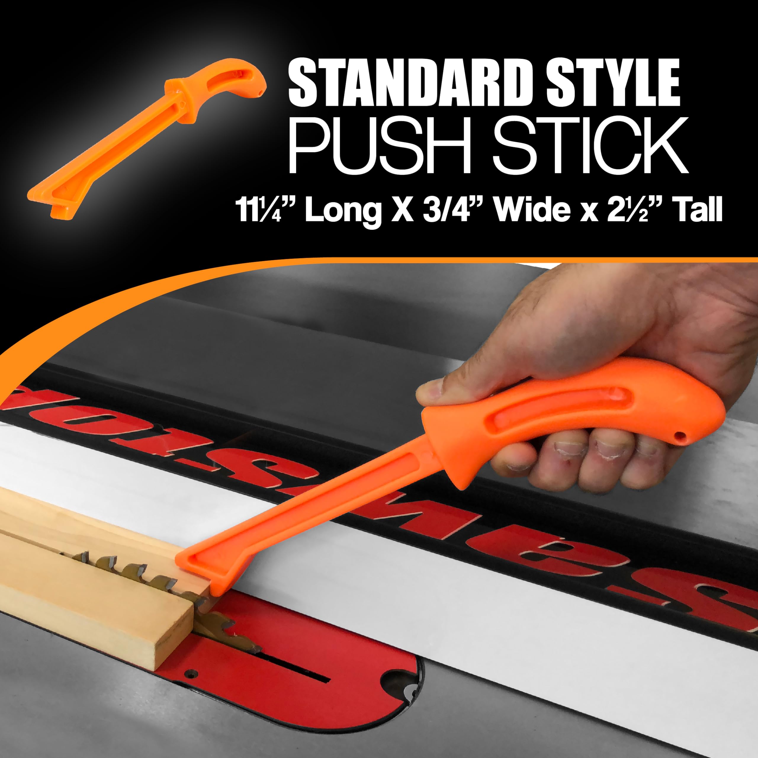 5-Piece Safety Push Block and Push Stick Set in Bright Orange - Essential for Router Tables, Jointers, Band Saws & Woodworking Machinery | Perfect for Workshop Safety & Precision Wood Cutting