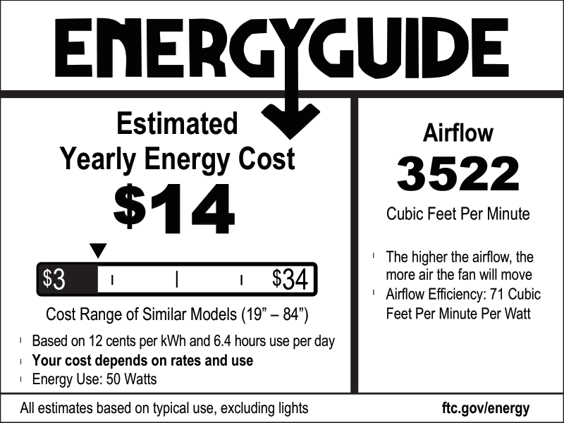 52 Inch Honeywell Carnegie Matte Black/Gray Ceiling Fan with Light Kit and Remote Control - Perfect for Living Room, Bedroom, and Outdoor Covered Patio