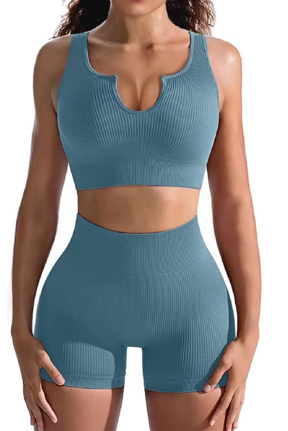 Niyokki Women's Seamless Workout Sets - Matching 2 Piece Yoga Outfits with Crop Top & Leggings | Sexy Gym Clothes for Yoga, Running, Fitness & Lounge Wear