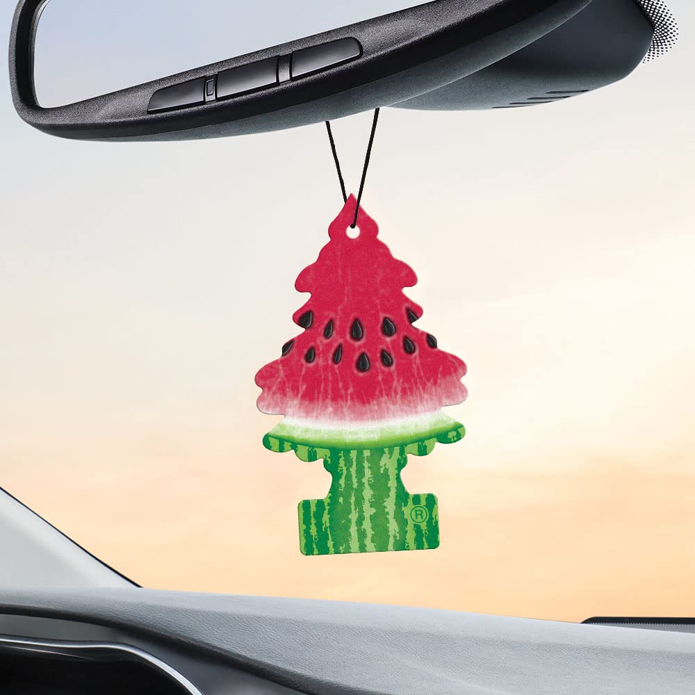 Little Trees Air Fresheners - 24 Pack Hanging Car Air Fresheners with Long Lasting Watermelon Scent | Freshen Your Car, Home, Office & Small Spaces
