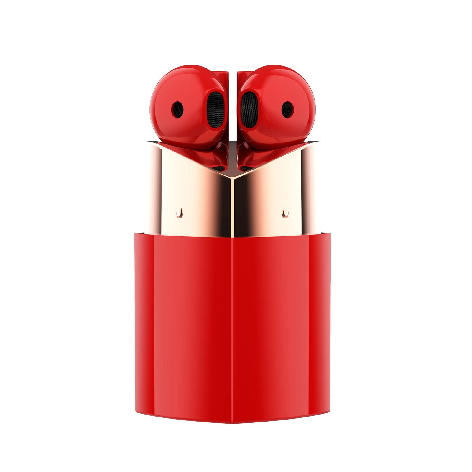 Loluka Lipstick-Shaped Bluetooth Earbuds - HiFi Stereo Sound, IPX7 Waterproof, Wireless Headphones for Android & iOS - Perfect Gift for Women, Birthday Present - Great for Gym, Running & Daily Commute