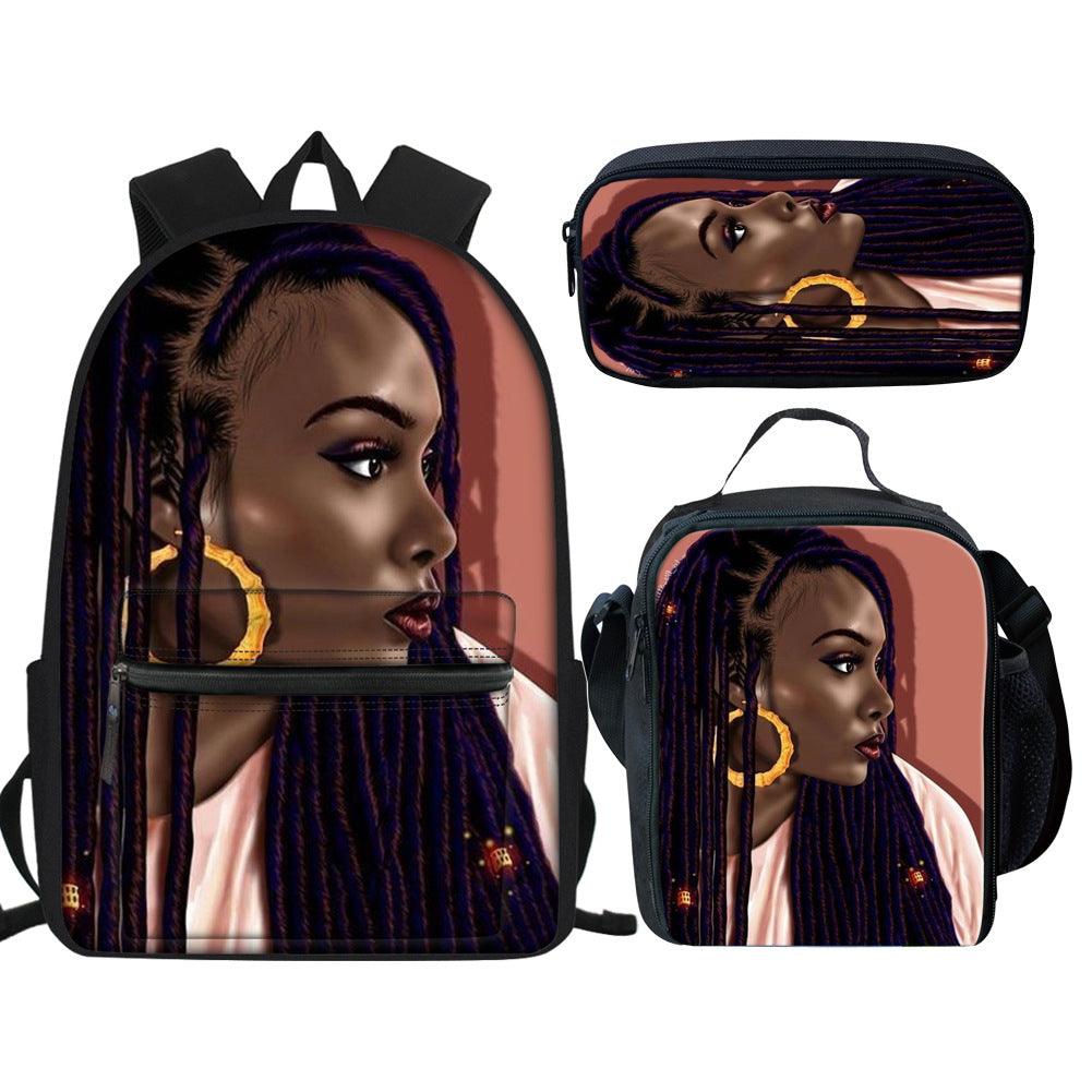 Lovevop Creative Printed Girl Pattern Multifunctional School Backpack - Stylish Bookbag for Teens, Lightweight Laptop Bag for School, College & Travel