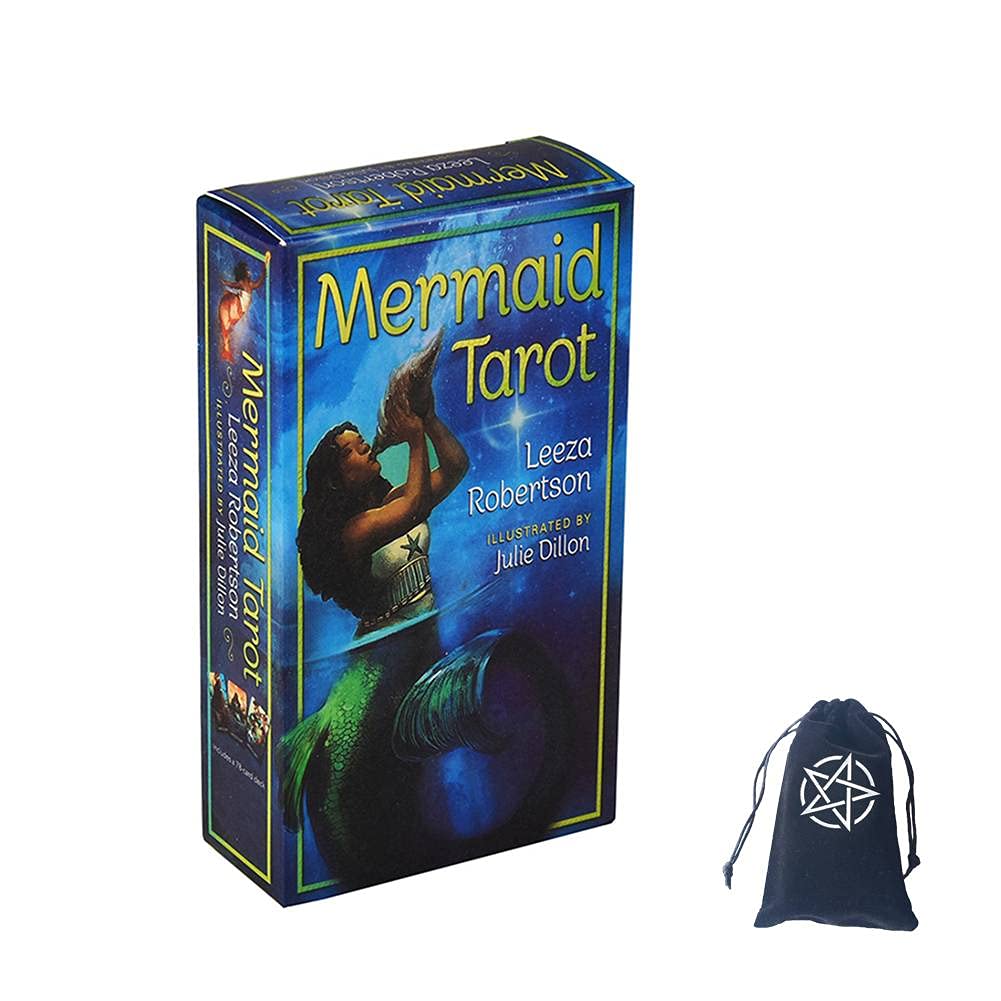 Mermaid Tarot Cards Deck with Velvet Storage Bag - 78 Oracle Cards for Divination, Psychic Readings & Spiritual Guidance | Perfect for Beginners, Tarot Enthusiasts & Gift Giving