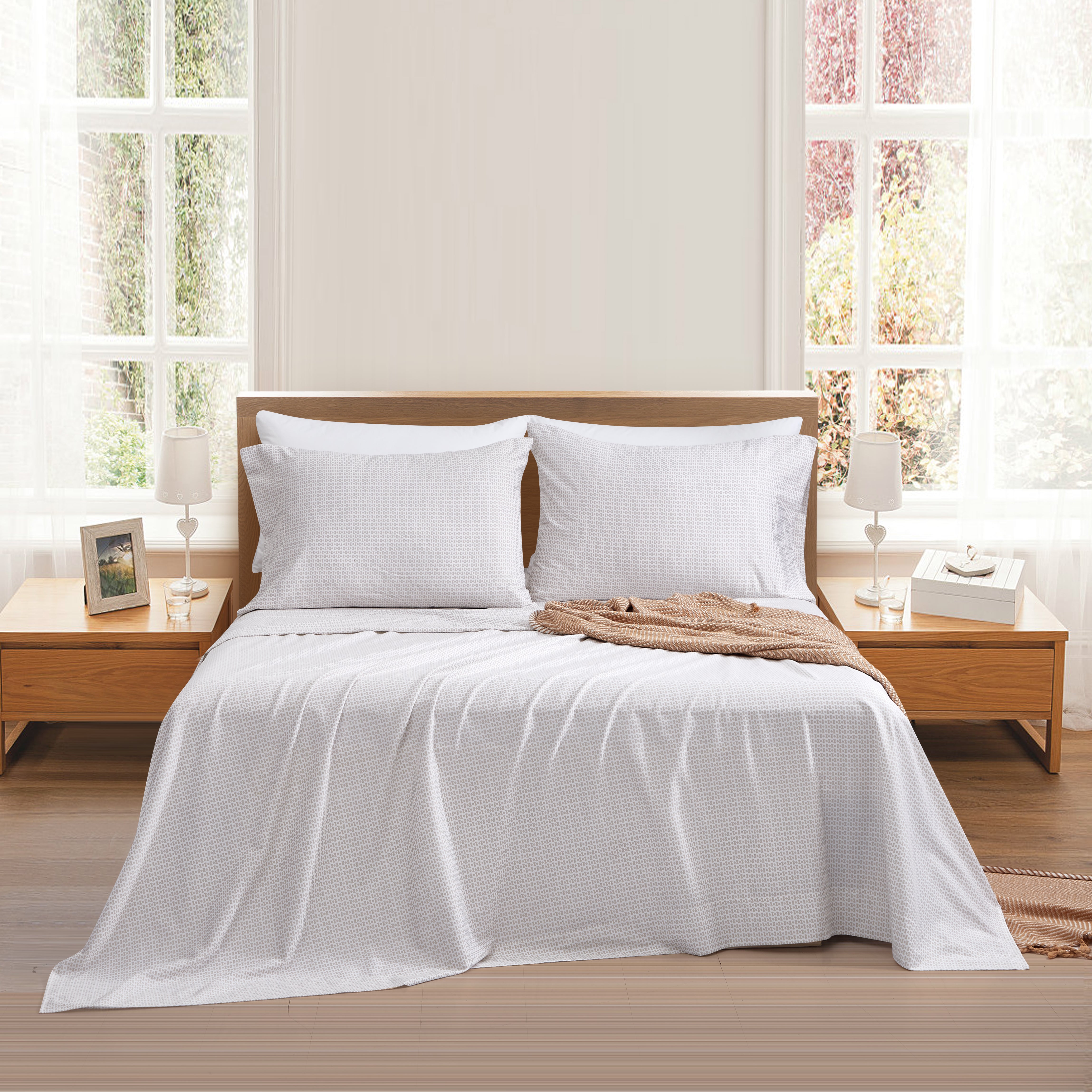 400 Thread Count Printed Cotton Sheet Set - Soft & Breathable Bedding for a Comfortable Sleep - Perfect for Master Bedroom, Guest Room & Dorm