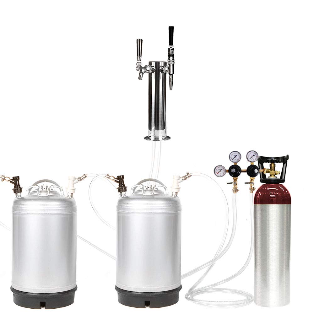 Cold Brew Coffee & Nitro Coffee Keg Kit - 3 Gallon Dual Keg System with Nitrogen Tank - Perfect for Home Bars, Cafes & Coffee Shops