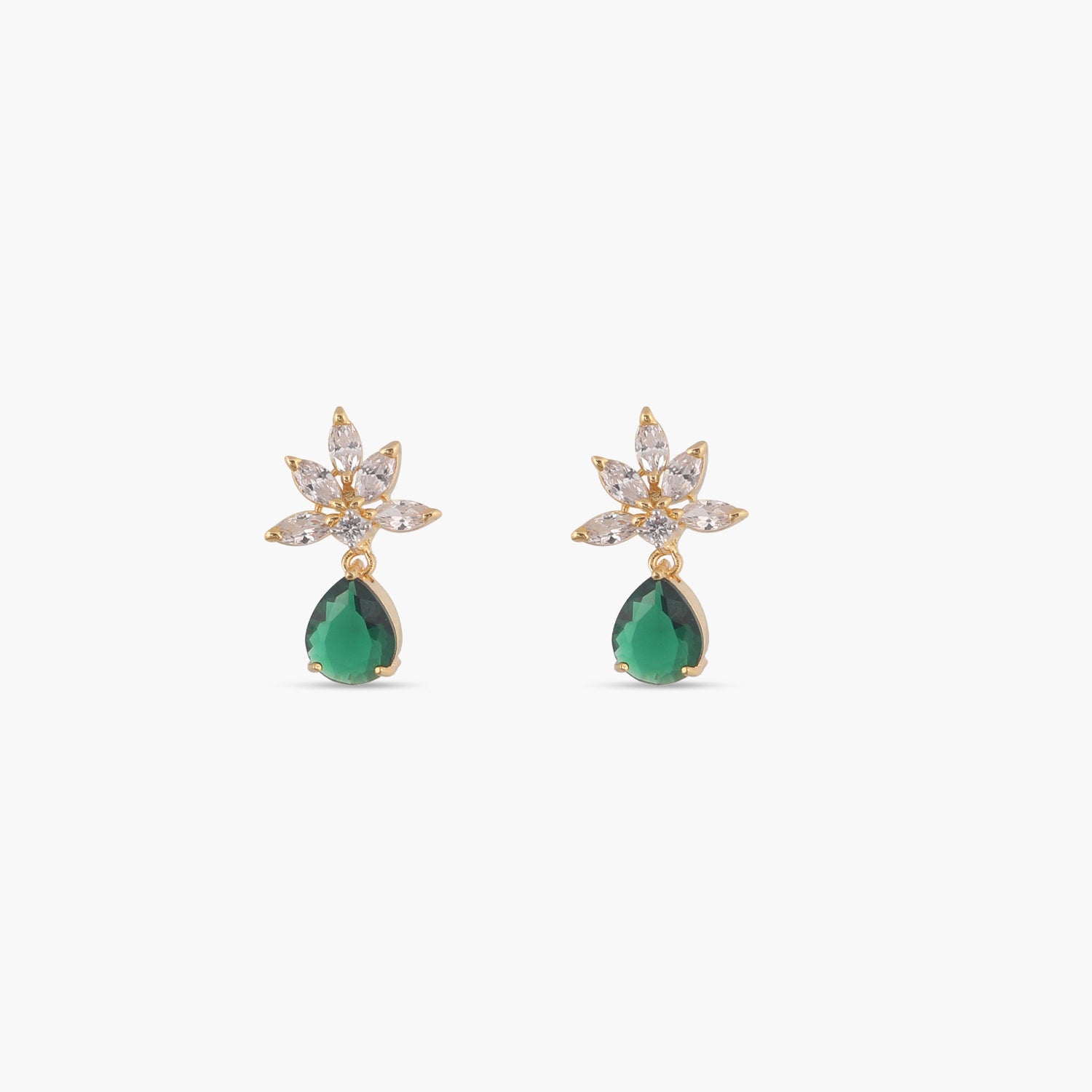 Camellia CZ Green Necklace Set - Elegant Cubic Zirconia Jewelry for Women | Perfect for Parties, Weddings & Special Occasions