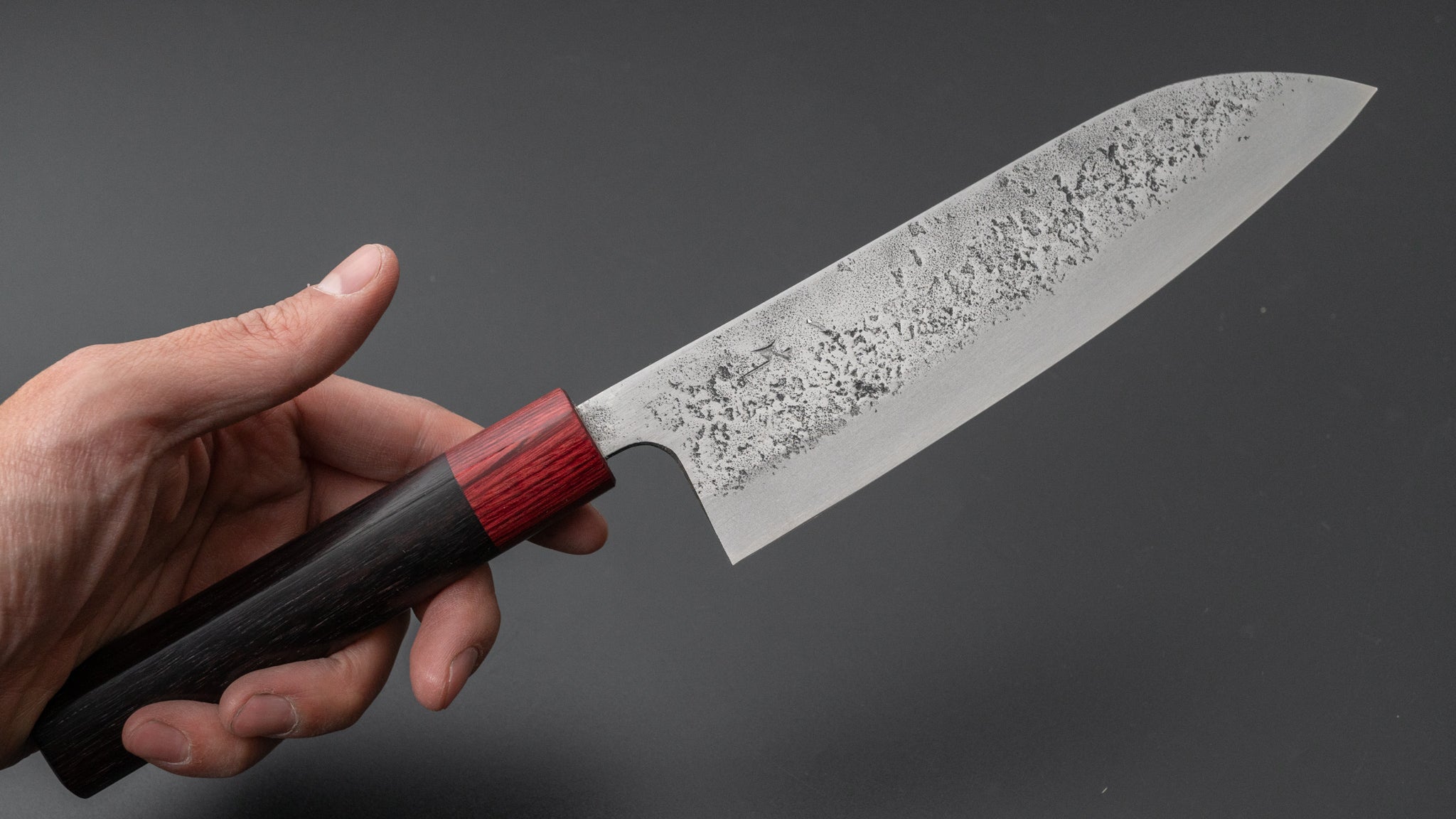 Hitohira YG Nashiji White #2 Santoku Knife 165mm with Rosewood Handle - Premium Japanese Kitchen Knife for Slicing, Dicing, and Chopping Vegetables, Meat, and Fish