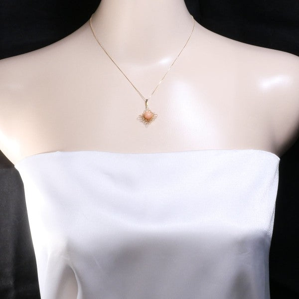 18K Yellow Gold Coral Necklace for Women - Elegant Handmade Jewelry Gift for Birthday, Anniversary & Special Occasions