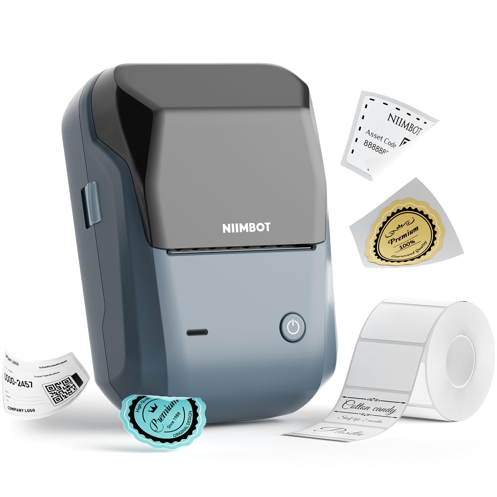 NIIMBOT B1 Bluetooth Thermal Label Printer - Portable Barcode Sticker Maker for Home, Office, Mailing & Small Business | Compatible with iOS Android PC | Perfect for Organizing, Shipping, Bakery & Grocery Labels (Blue)