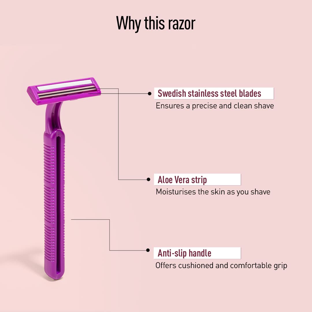 Sirona Women's Disposable Razors for Smooth Skin - 5 Pack with Aloe Vera for Sensitive Areas, Legs, Arms & Bikini Line - Perfect for Travel, Gym & Quick Hair Removal at Home