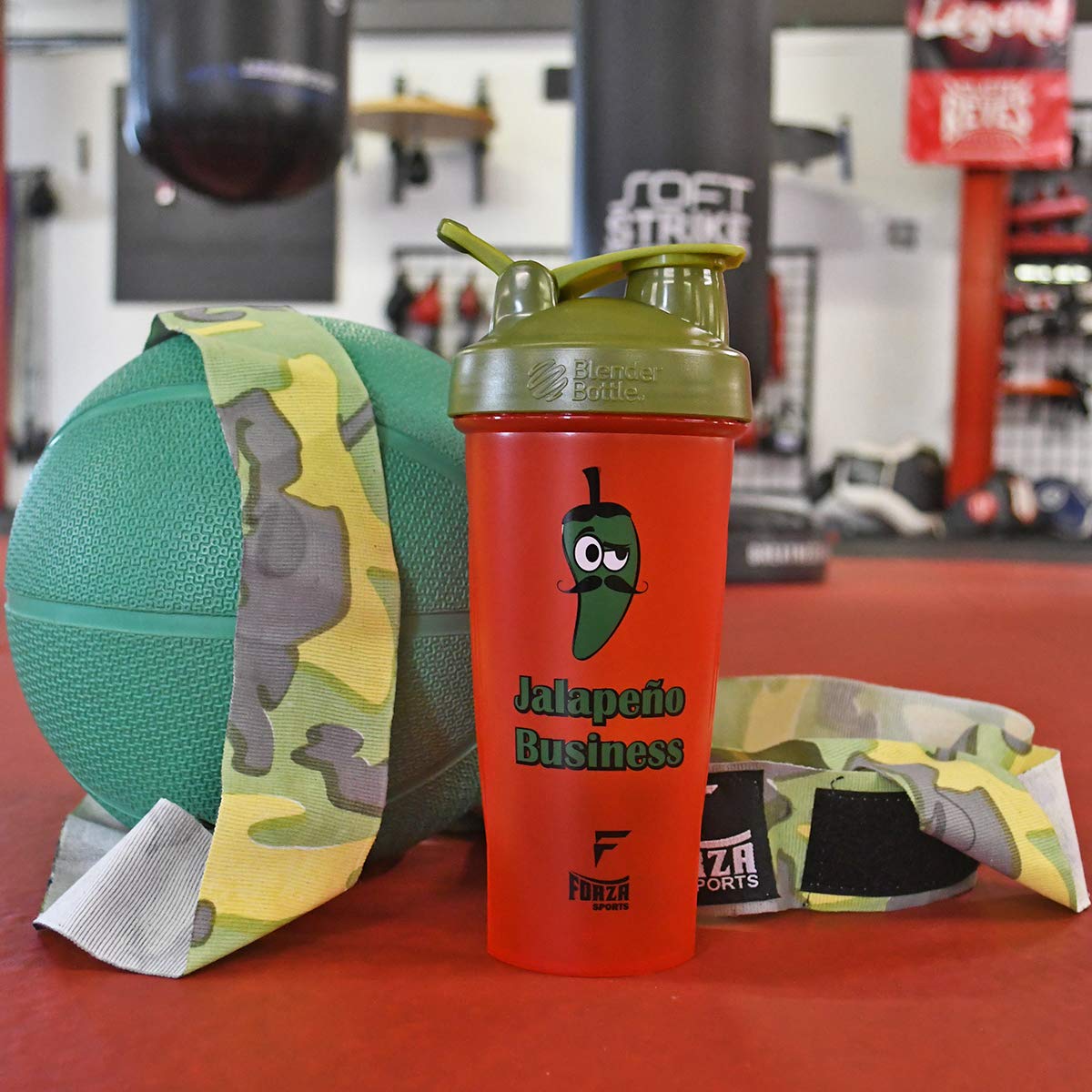 Forza Sports Blender Bottle 28 oz. Shaker Cup - Classic Design, Dino Sore Green - Perfect for Protein Shakes, Gym Workouts & Post-Workout Recovery