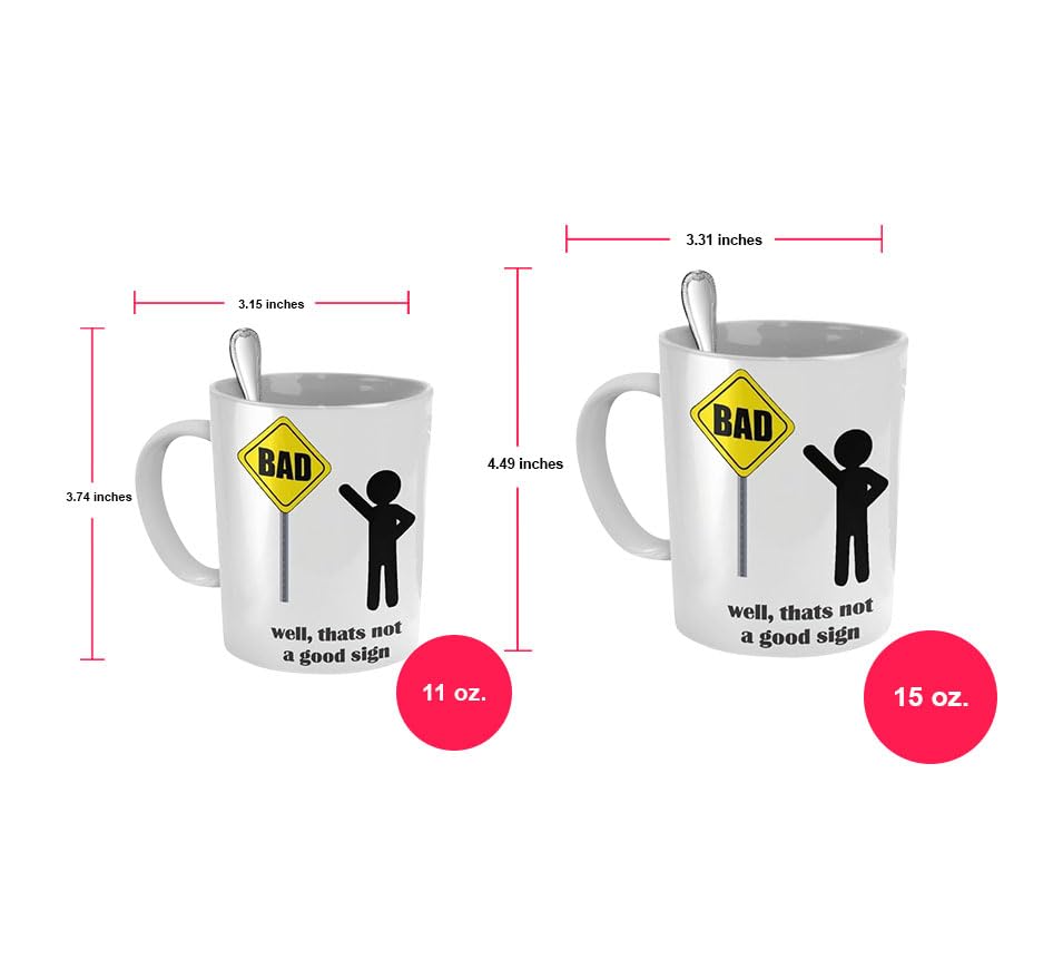 Funny Coffee Mug - 'Well That's Not A Good Sign' Humor - 11oz Ceramic Cup for Office, Home & Gifts - Perfect for Coffee, Tea & Hot Beverages