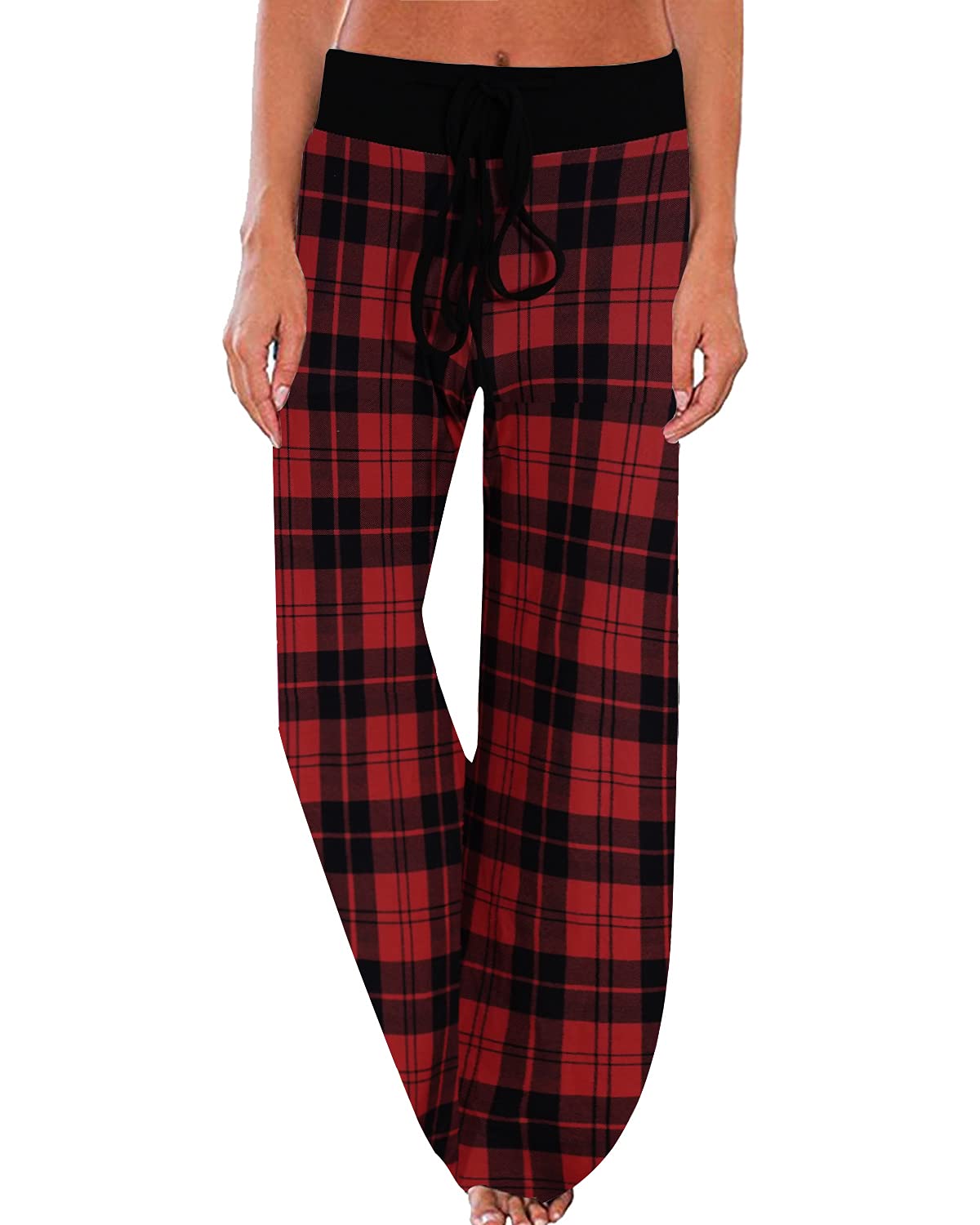 NEWCOSPLAY Women's Comfy Pajama Pants - Casual Lounge Wide Leg Palazzo Pants with Drawstring Waist | Perfect for Sleepwear, Cosplay Costume & Home Relaxation