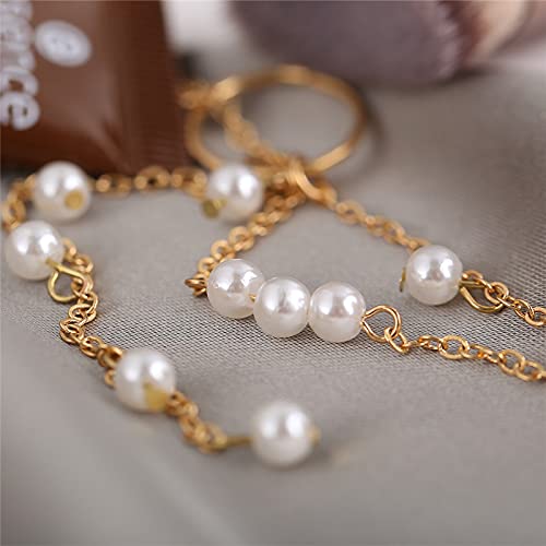 Elegant Gold Pearl Necklace for Women - Handmade Dainty Layered Y-Necklace with Tiny Pearls, Perfect for Weddings, Bridal, Birthday Gifts & Special Occasions | Ideal for Evening Parties, Anniversaries and Romantic Dates