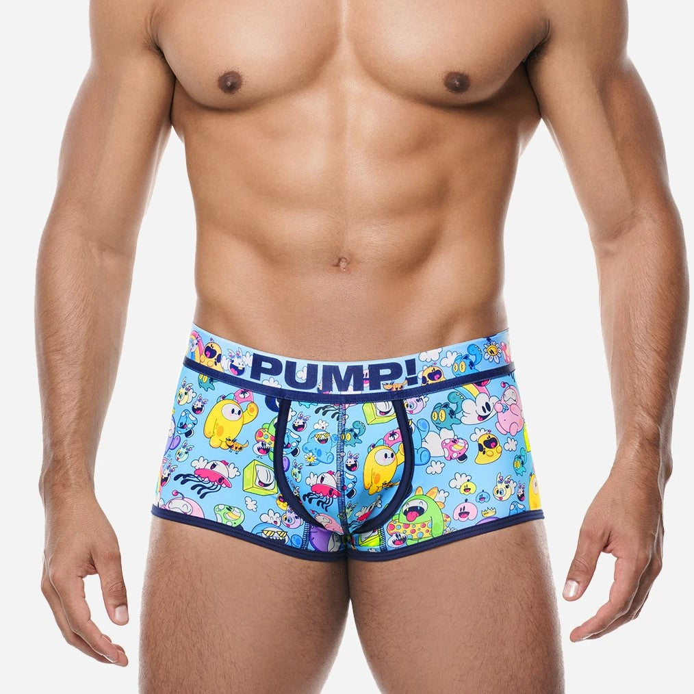 PUMP! Funtopia Men's Boxer Briefs - Soft Stretch Blue Underwear for Comfort & Support | Gym, Sleep & Everyday Wear