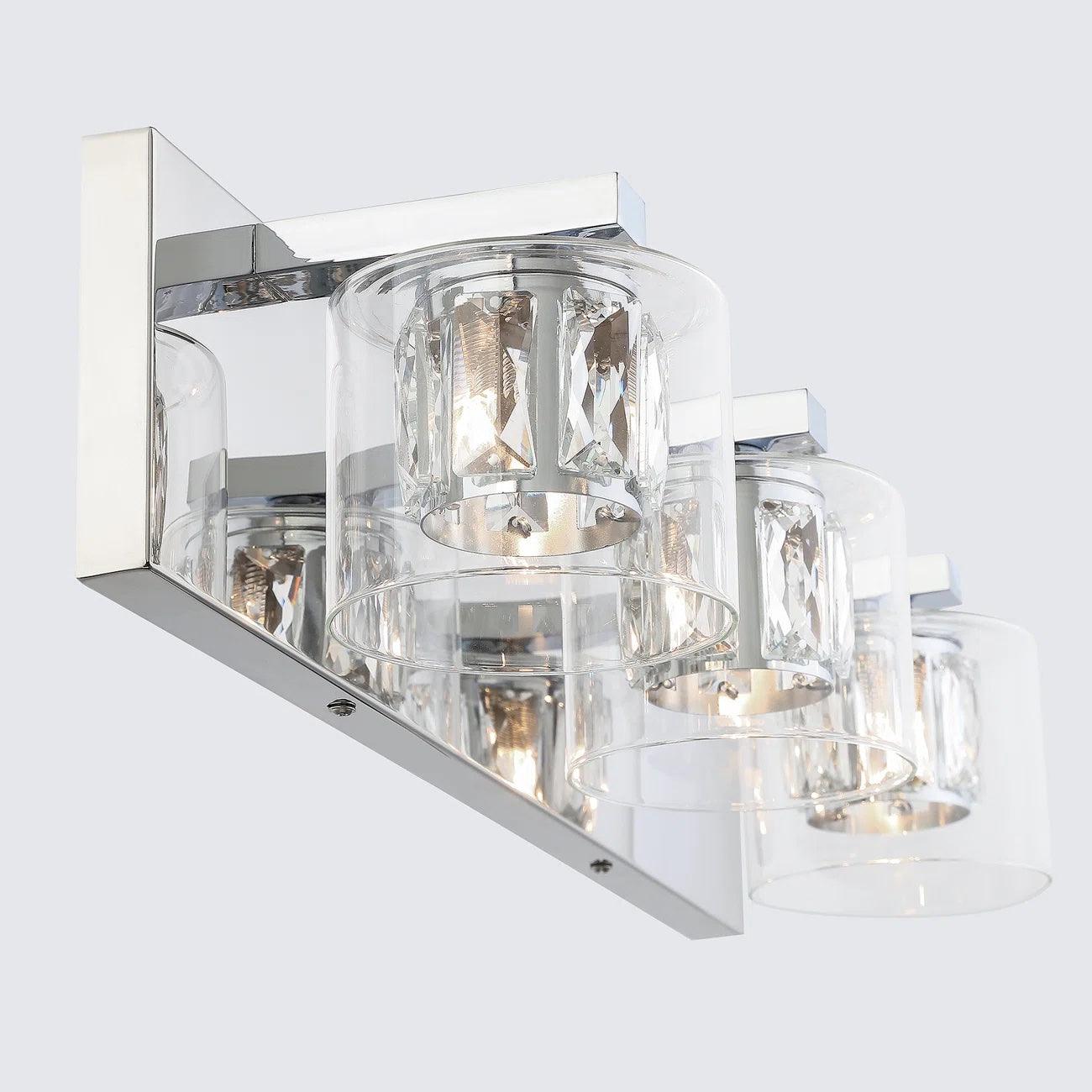 Kolt Modern 3-Light Bathroom Vanity Light Fixture - Brushed Nickel Finish for Bathroom, Powder Room & Dressing Area Lighting