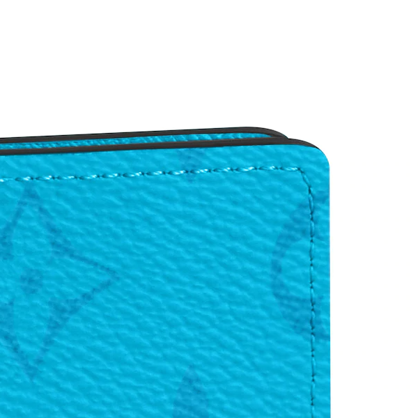 Louis Vuitton Men's Pocket Organizer Wallet in Blue - Slim RFID Blocking Card Holder for Business & Travel