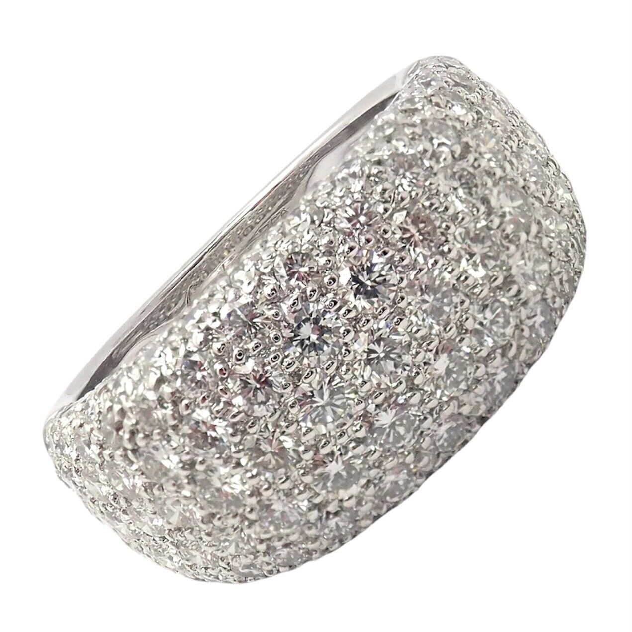 Authentic Cartier 18K White Gold Diamond Wedding Band Ring for Women, Size 53 (US 6.25) - Perfect for Engagement, Anniversary Gifts & Special Occasions