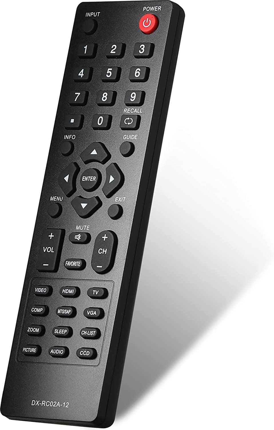 Universal Remote Control DX-RC02A-12 for Dynex TVs - Works with All LCD, LED, HDTV Models | Perfect for Home Theater, Living Room & Bedroom Entertainment Systems