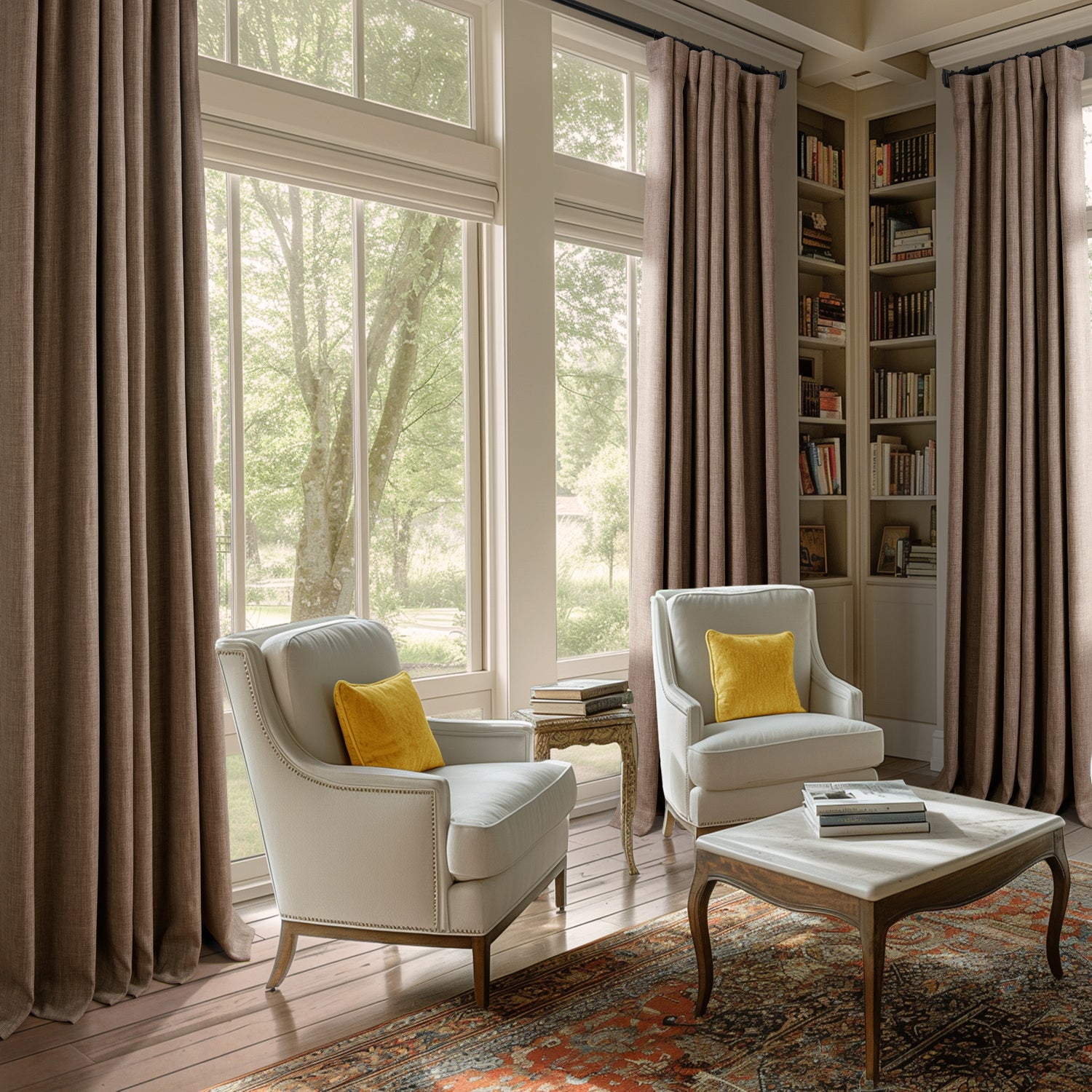 Premium Dutch Cocoa Textured Faux Linen Custom Curtains - Blackout Thermal Insulated Drapes for Living Room & Bedroom - Elegant Window Treatment for Home Decor
