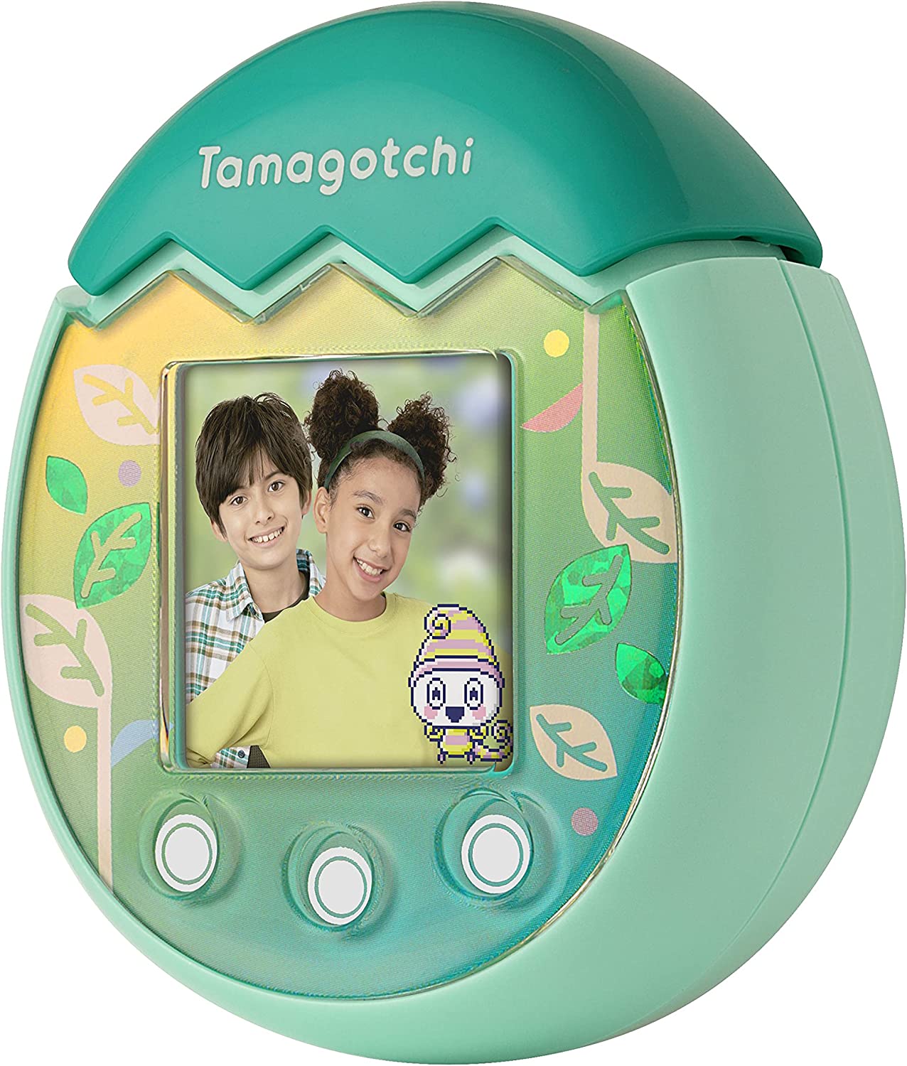 Tamagotchi Pix Virtual Pet - Green Nature Edition | Interactive Digital Pet Game for Kids & Adults | Perfect for Home, Travel & Gifts