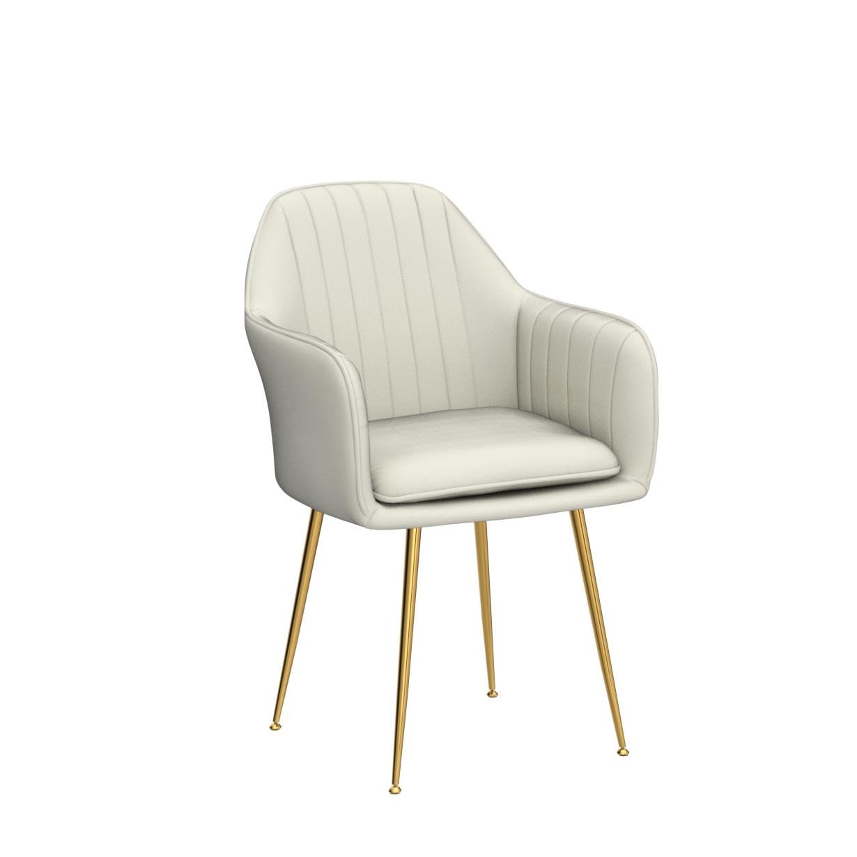 AVAWING Mid-Century Modern Velvet Dining Chairs Set of 4 - Light Beige Upholstered Armchairs with Golden Metal Legs for Living Room, Dining Room & Guest Seating | Elegant Home Decor & Comfortable Club Chairs