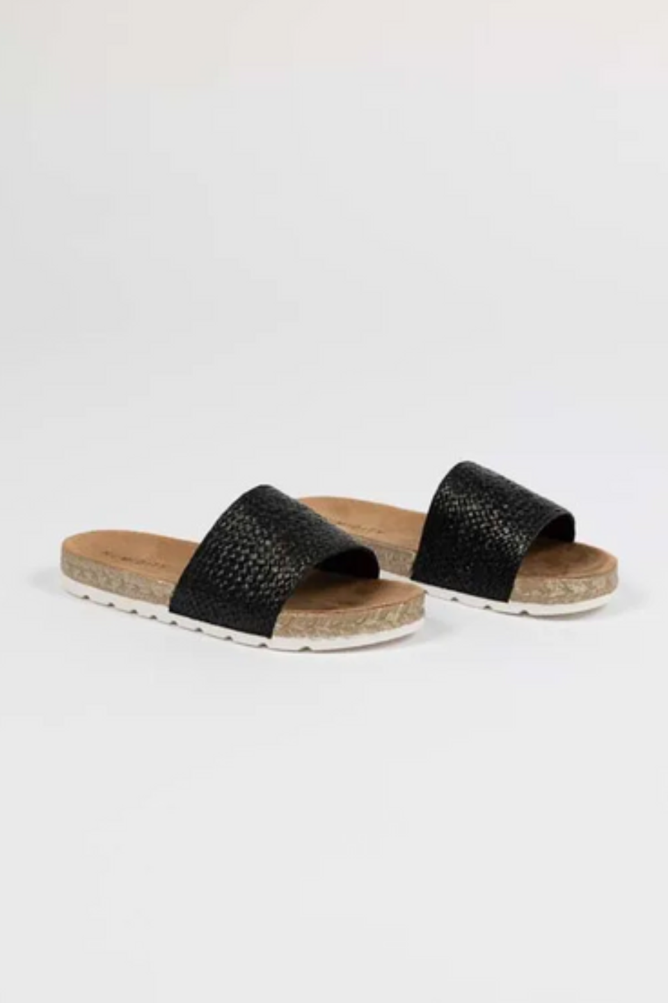 Dream Black Raffia Slide Sandals for Women - Comfortable Summer Beach Slides - Perfect for Pool, Vacation, and Casual Outings