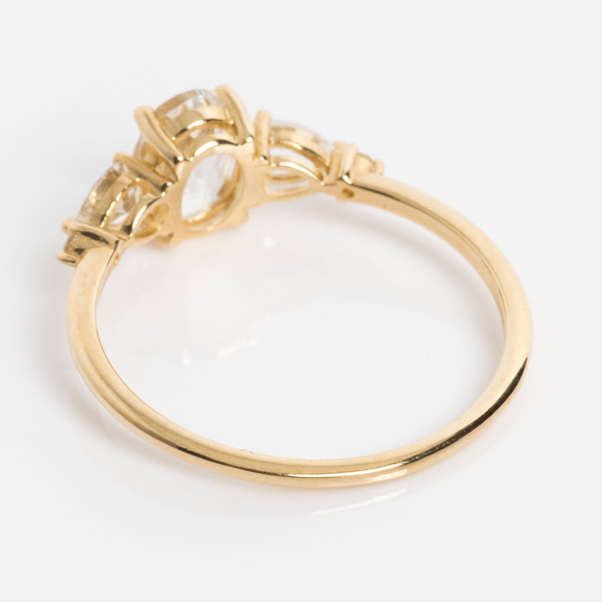 Solid Gold 2025 April Birthstone Classic White Topaz Statement Ring for Women | Elegant Jewelry Gift for Birthday, Anniversary & Special Occasions