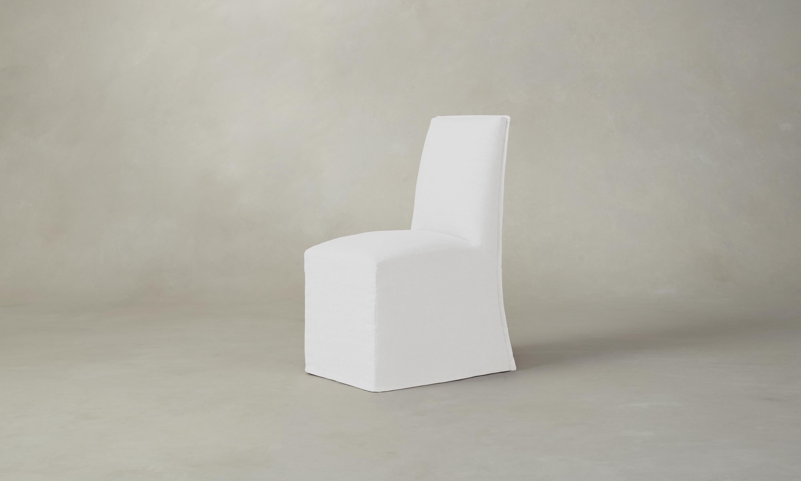 Premium Beacon Dining Chair - Performance Linen Weave in Pure White - Perfect for Modern Kitchens, Dining Rooms & Home Offices