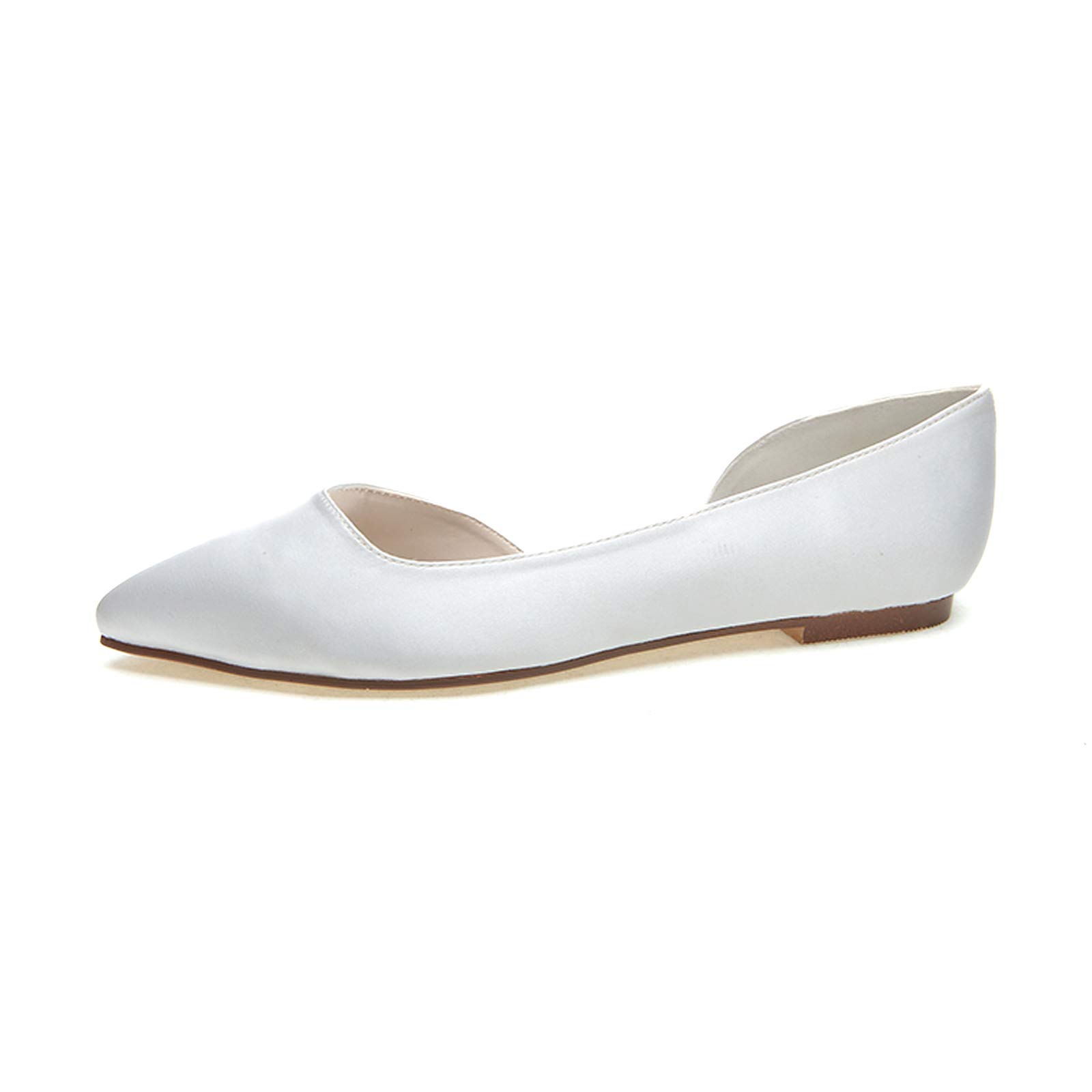COMFASH Women's Ballet Flats - Elegant Satin Pointed Toe Slip-On Shoes for Wedding, Party & Daily Wear - Comfortable Dress Shoes for Work, Office & Special Occasions