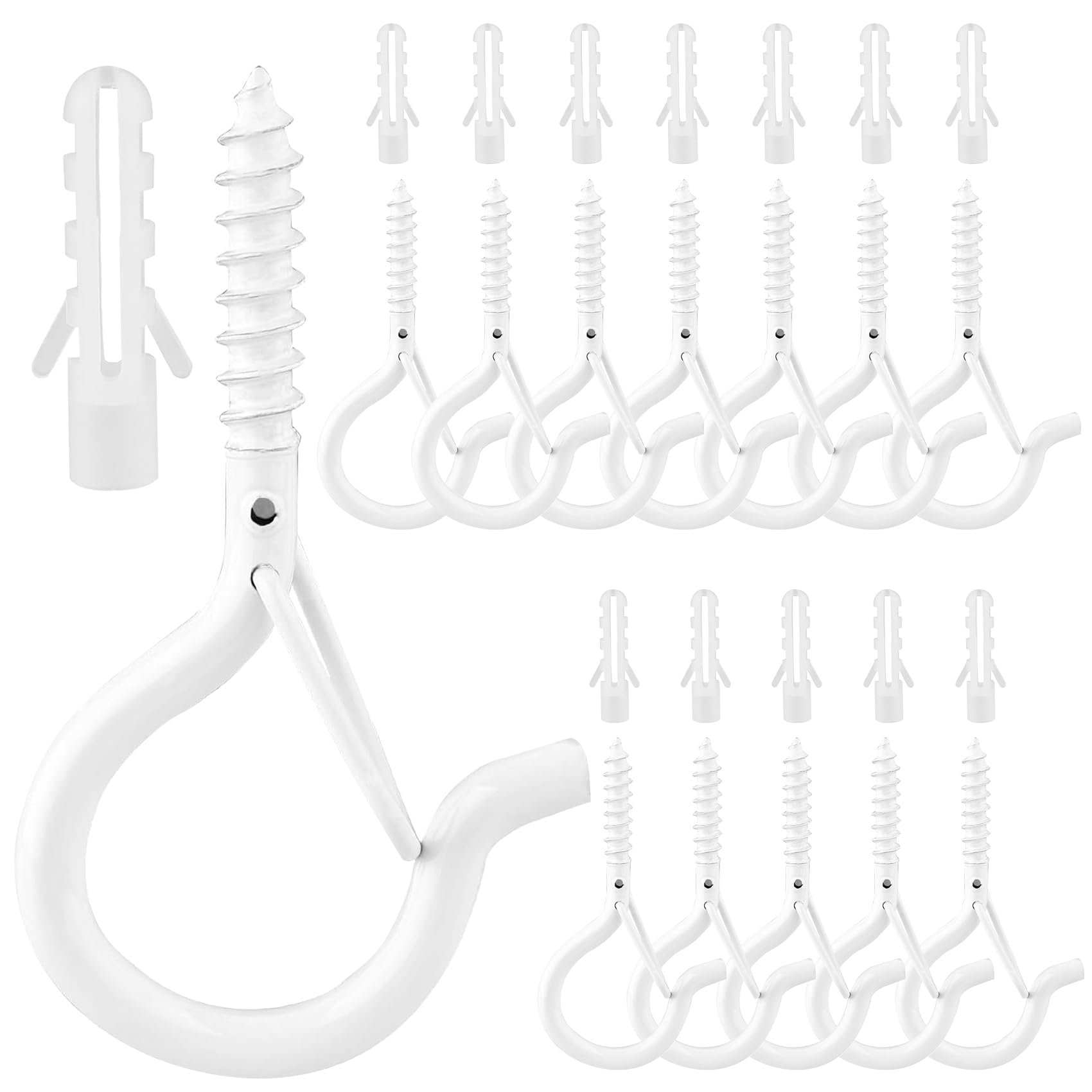 12 Pack Heavy Duty Ceiling Hooks for Hanging Plants - 2.2 Inch Screw-In Metal Hooks for Indoor/Outdoor Use - Perfect for Hanging Baskets, Key Rings, Garage Storage & Home Decor