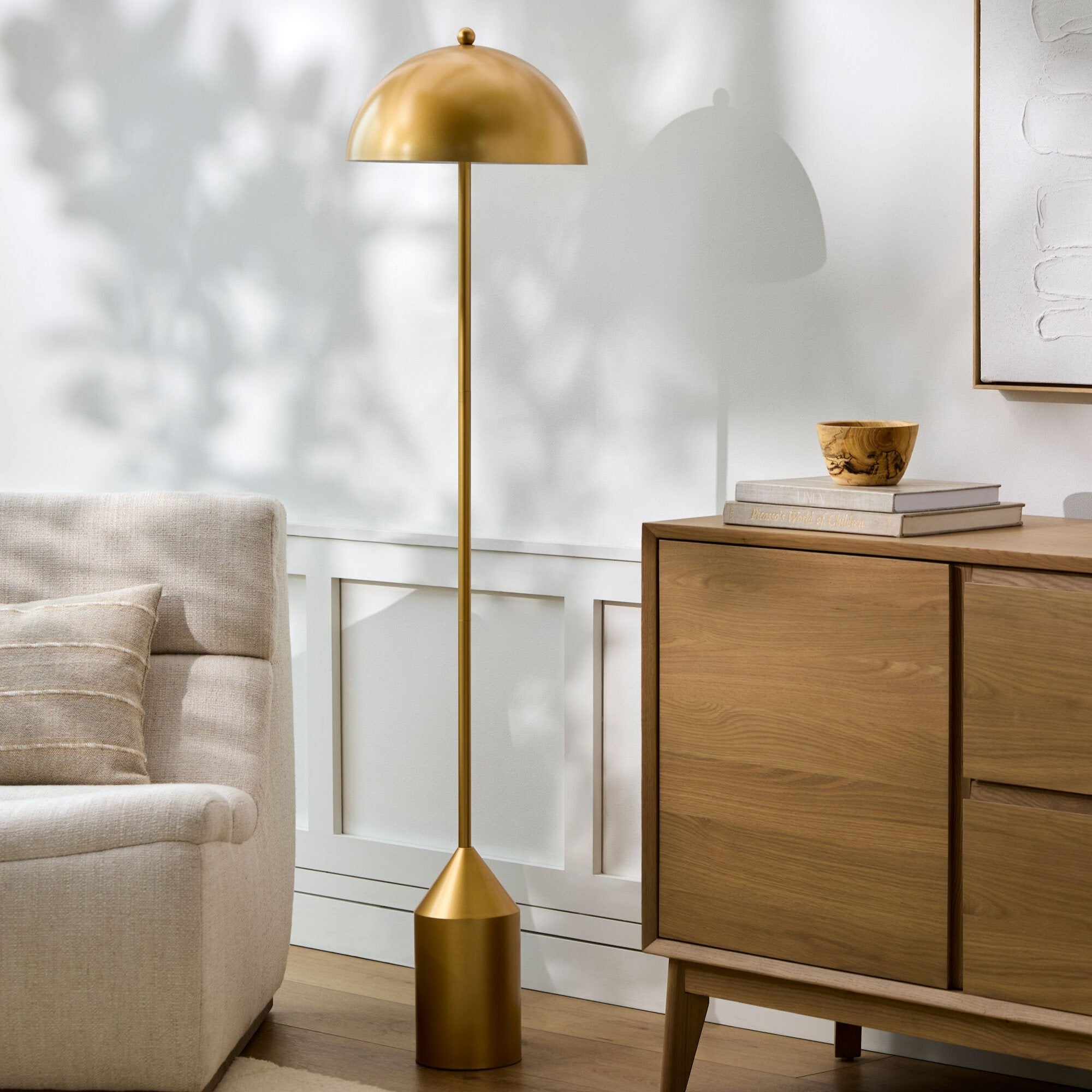 Elder Accent Floor Lamp in Gold - Modern Living Room Lighting for Home Decor & Bedroom Ambiance