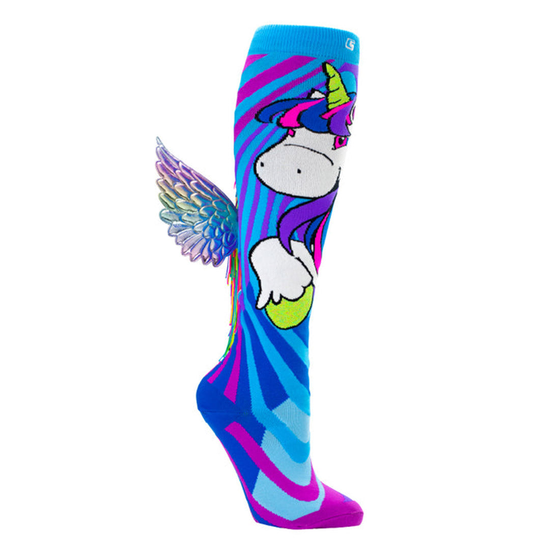Crazy Skates Unicorn Socks for Girls - Cute Rainbow Knee High Socks for Roller Skating, Ice Skating & Costume - Soft Comfortable Socks for Kids & Teens