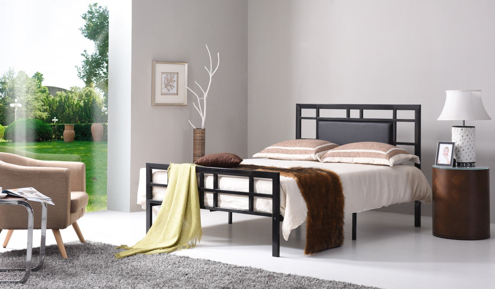 Hodedah Black Metal Twin Size Bed Frame with Headboard & Footboard - Sturdy Slats & Rails for Support - Perfect for Kids Rooms, Guest Beds & Small Spaces