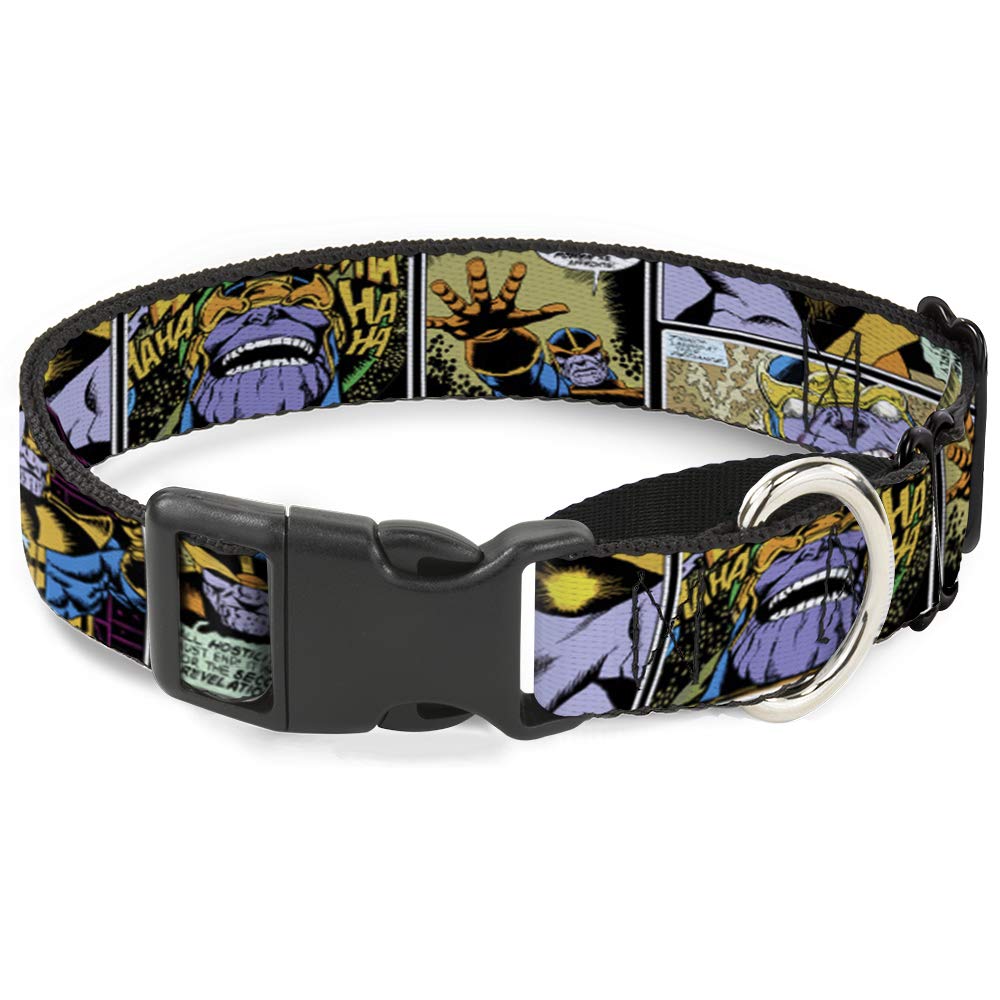 Thanos Marvel Comic Inspired Martingale Dog Collar - Adjustable 15 to 26 Inches, 1.0 Inch Wide - Perfect for Cosplay, Comic Con & Superhero Themed Pet Events